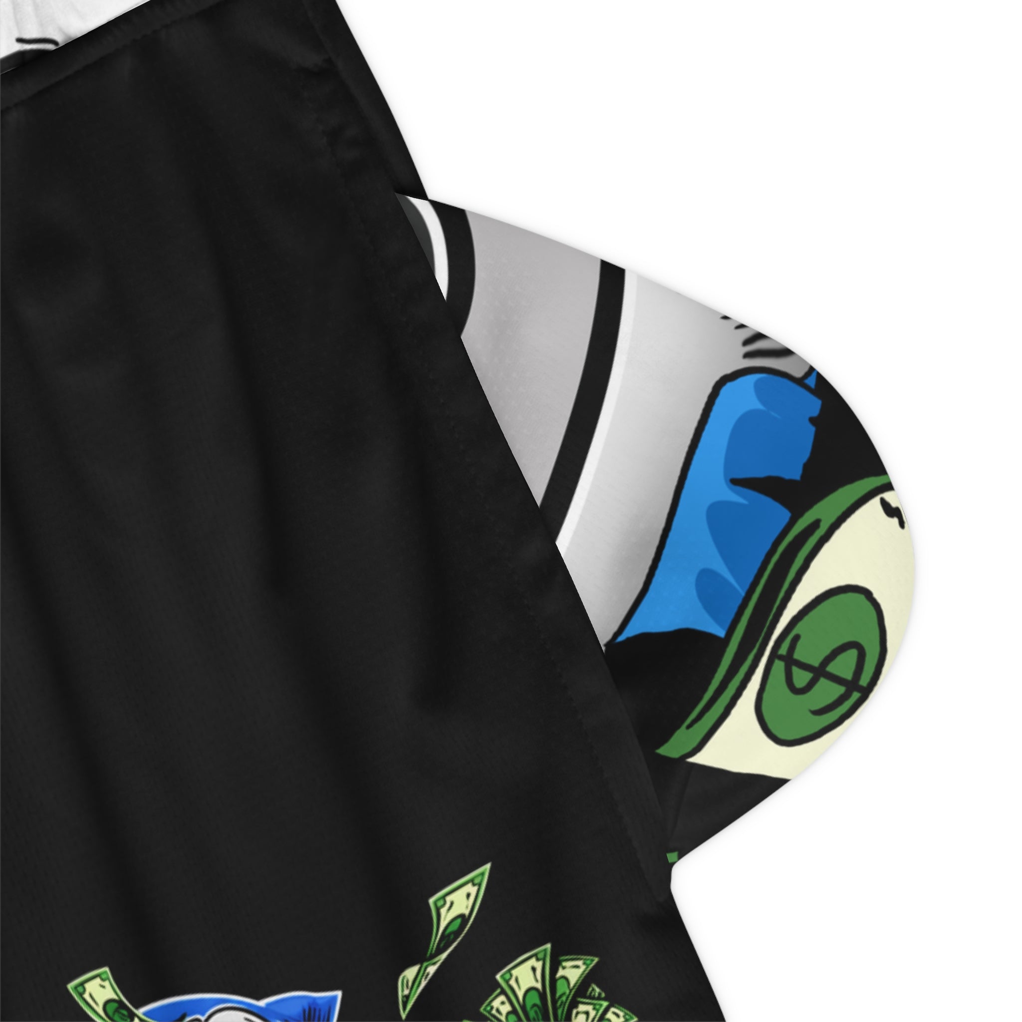 Basketball Rib Shorts (Black) | Blue Goonie "Money Follows Mindset"