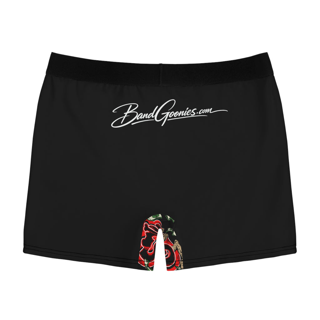 Men's Boxer Briefs (Black) | Red Goonie "The Grind Don't Stop, People Do"