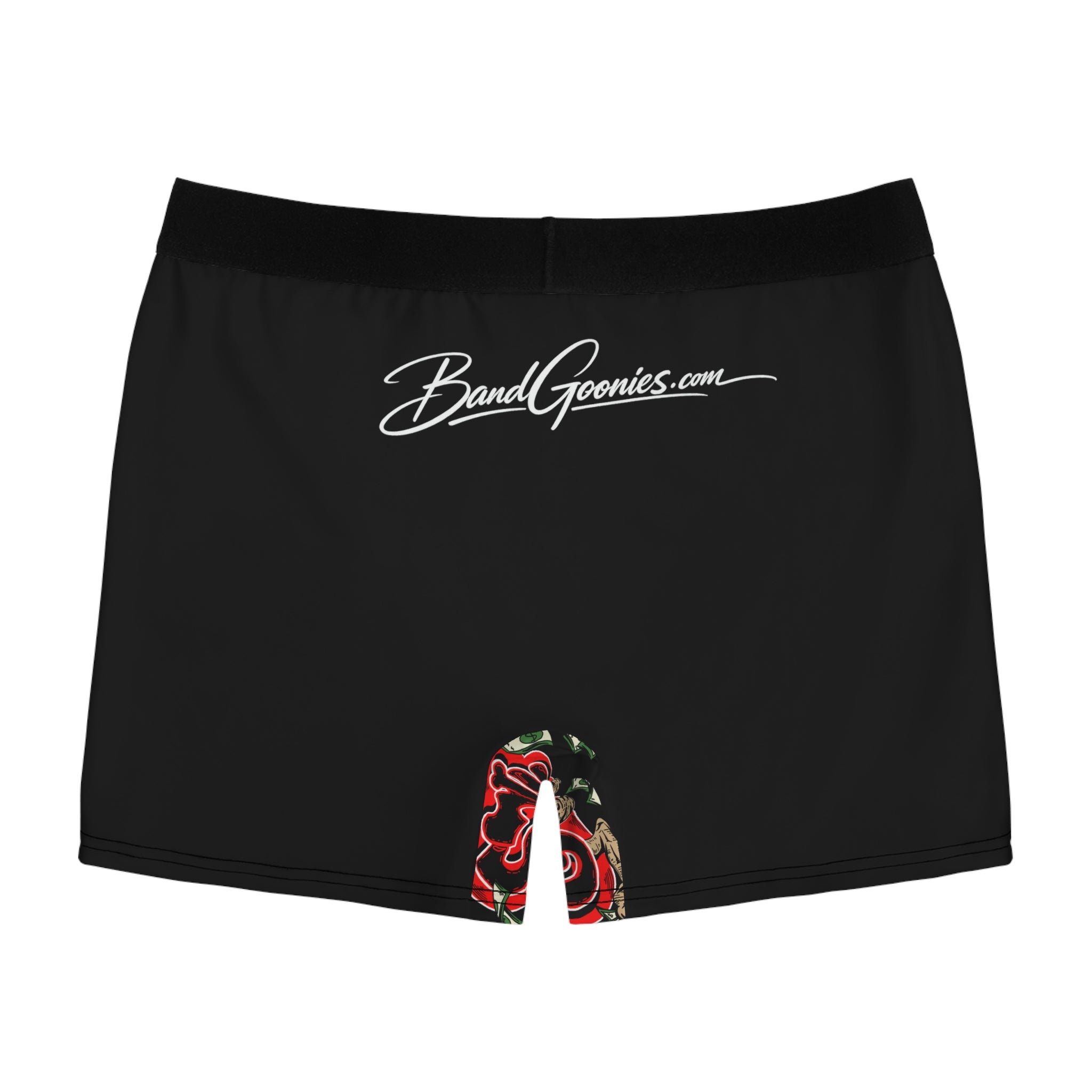 Men's Boxer Briefs (Black) | Red Goonie "The Grind Don't Stop, People Do"