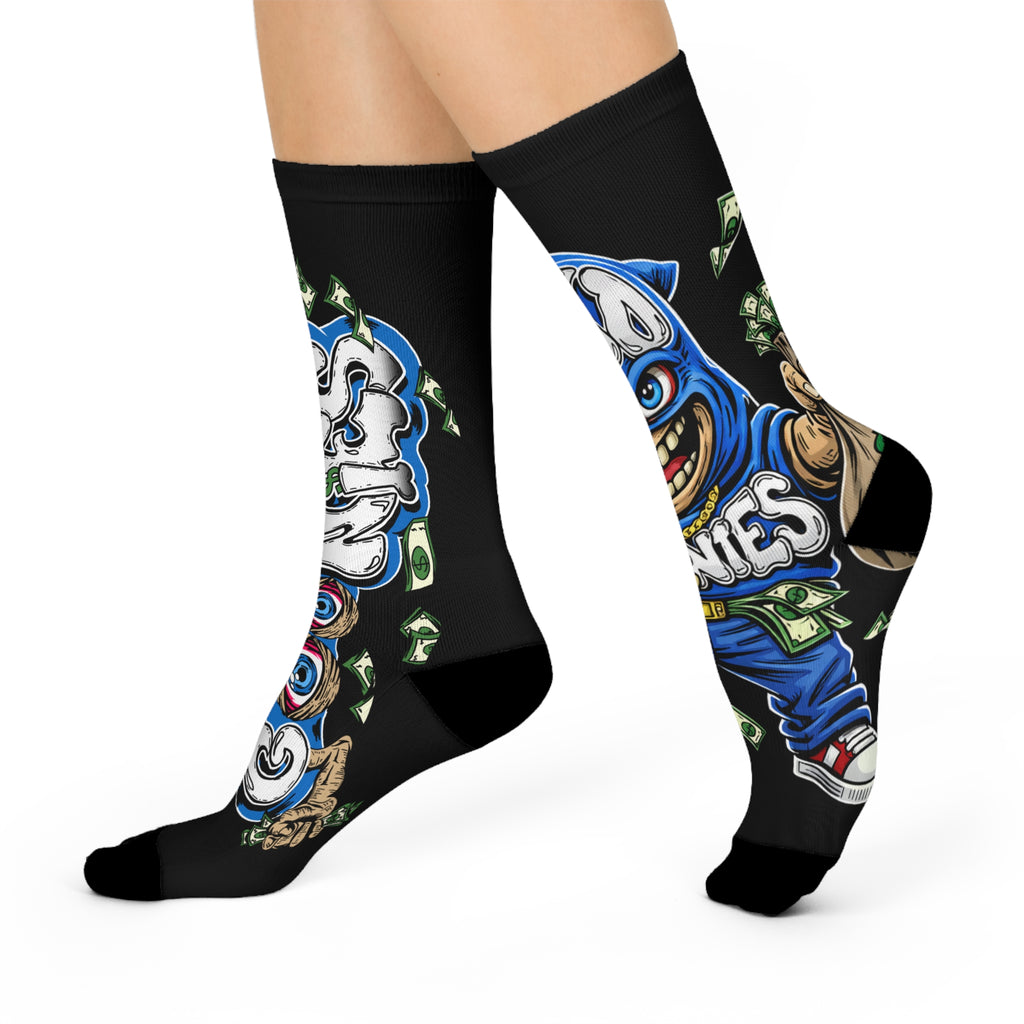 Blue Goonie Cushioned Crew Socks