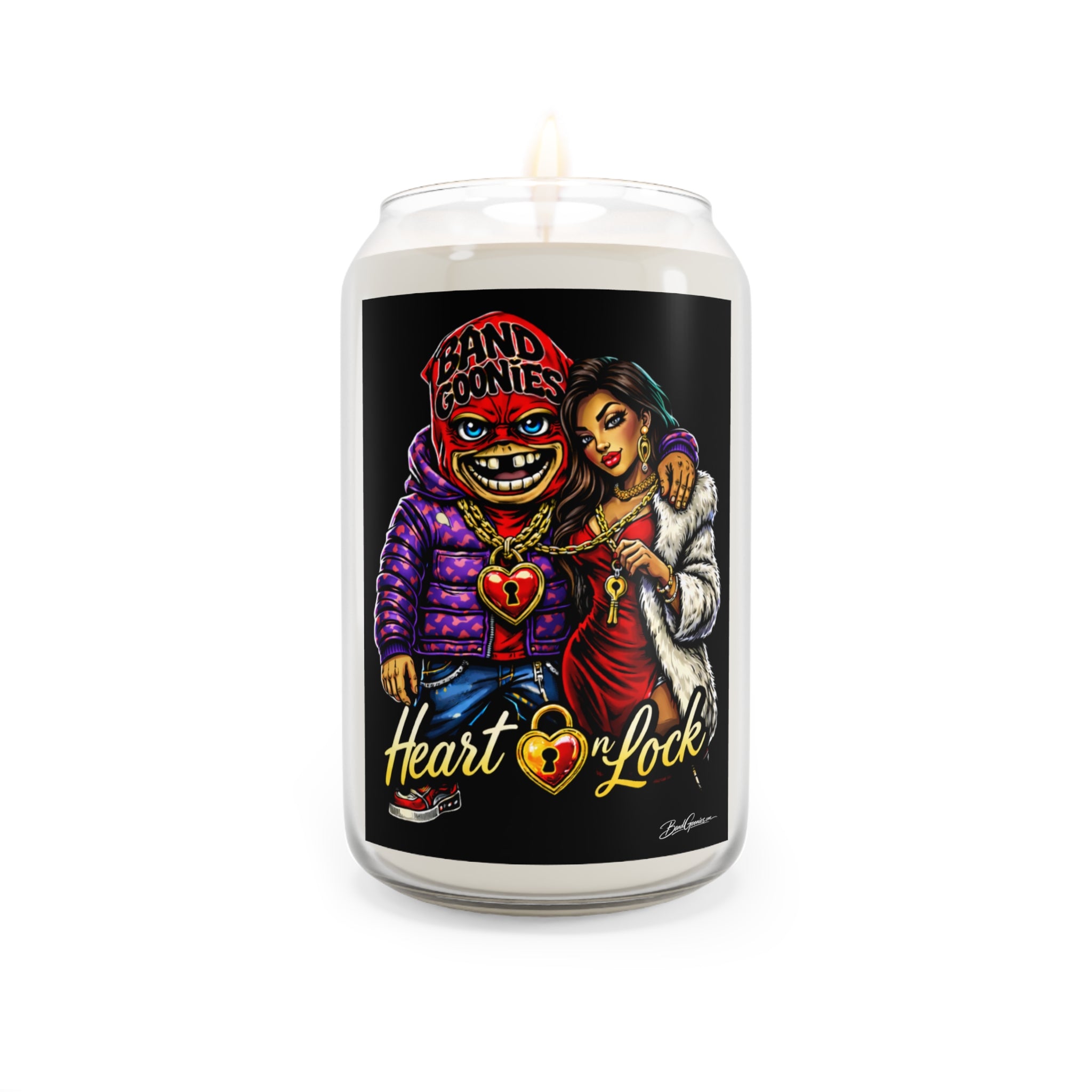 Scented Soy Candles (13.75oz) | Red Goonie Couple "Love on Lock"