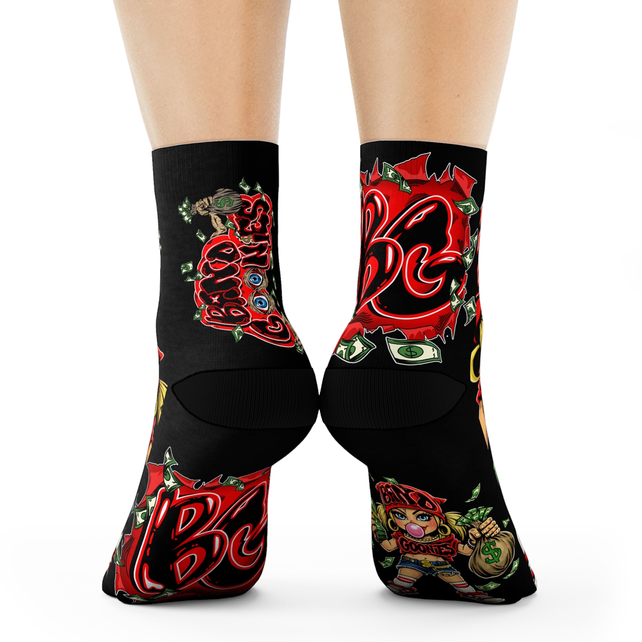 Red Girl Goonie Crew Socks
