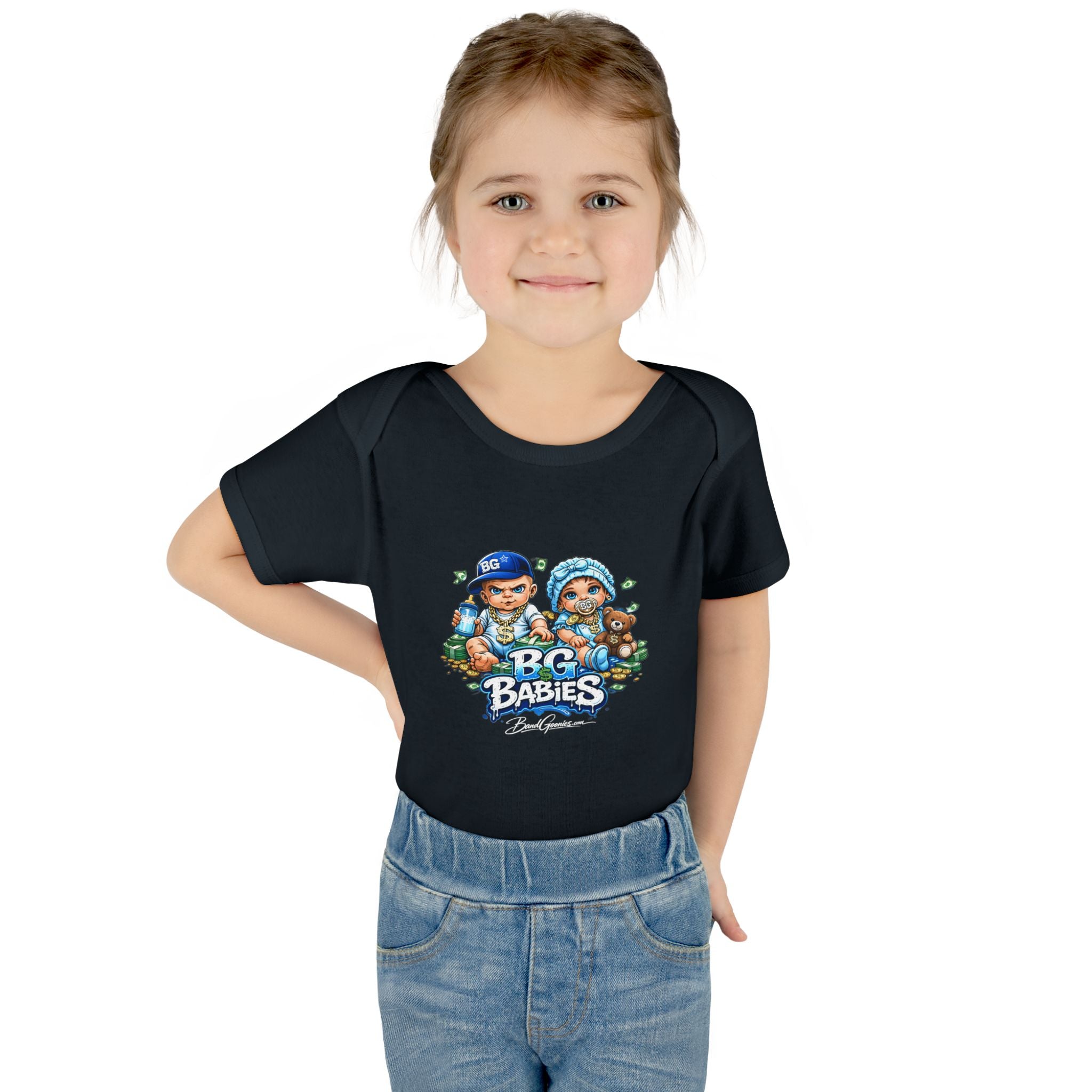 Infant Baby Rib Bodysuit | Blue BG Babies "Double Trouble"