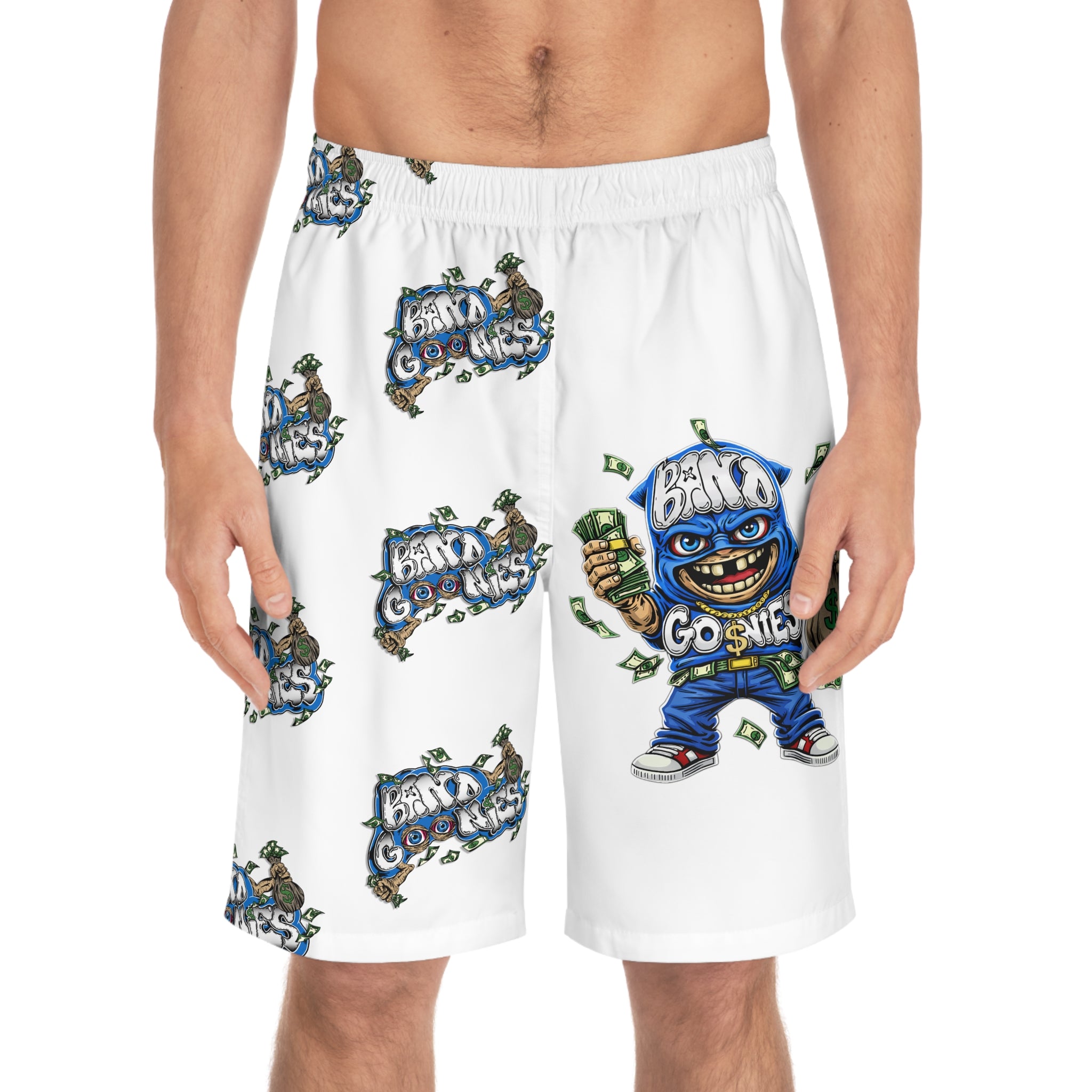 Men's Board Shorts | White & Blue