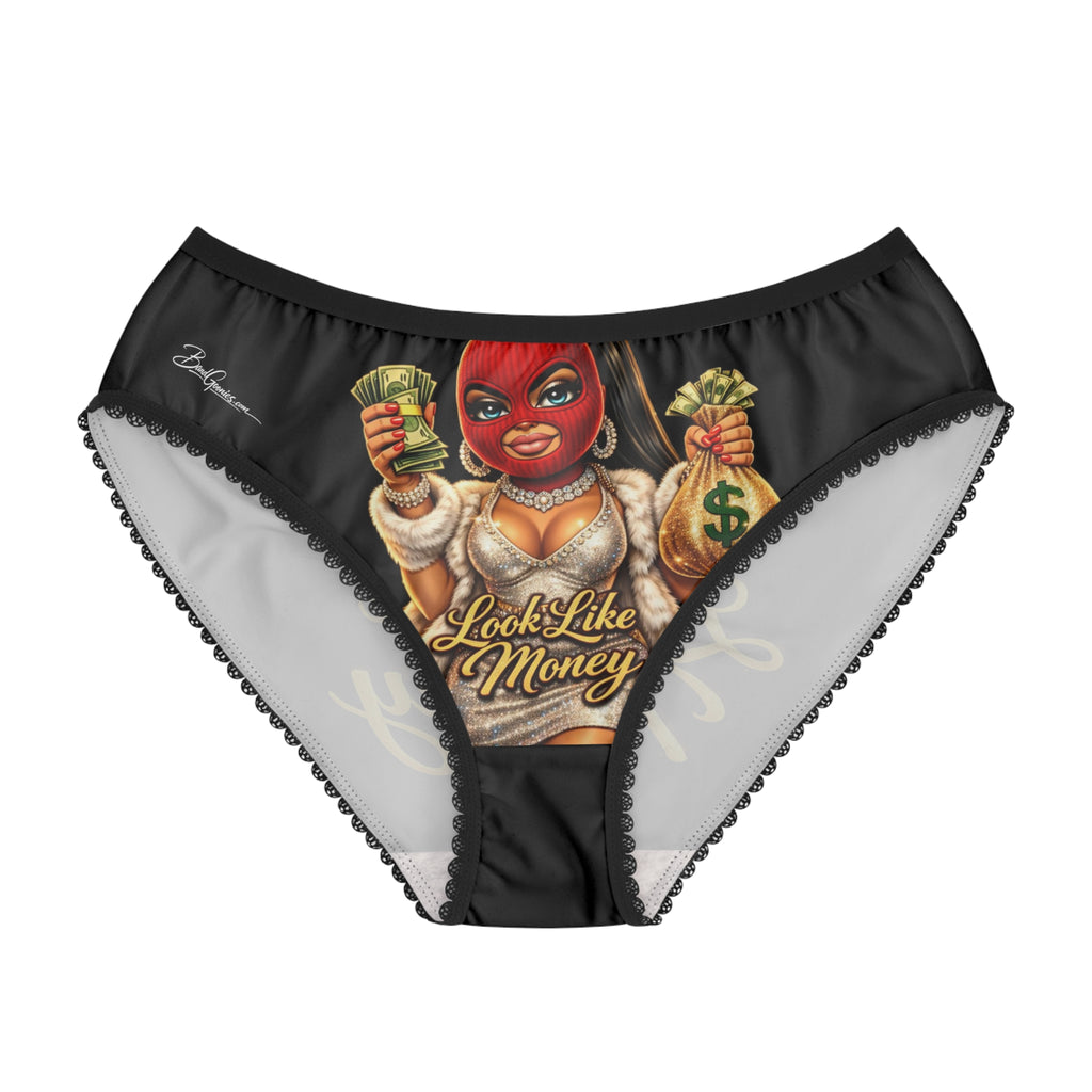 Women's Briefs (Black) | Red Girl Goonie "Look Like Money"