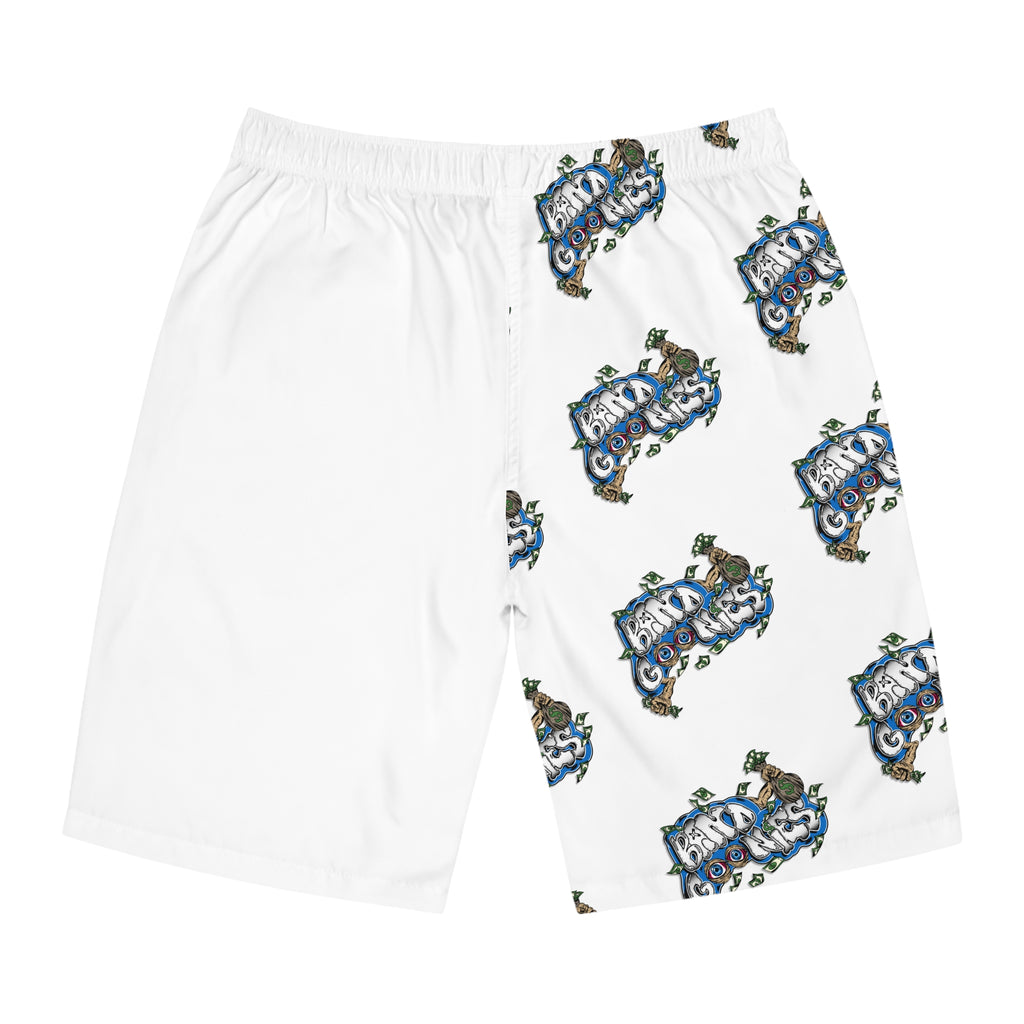 Men's Board Shorts | White & Blue