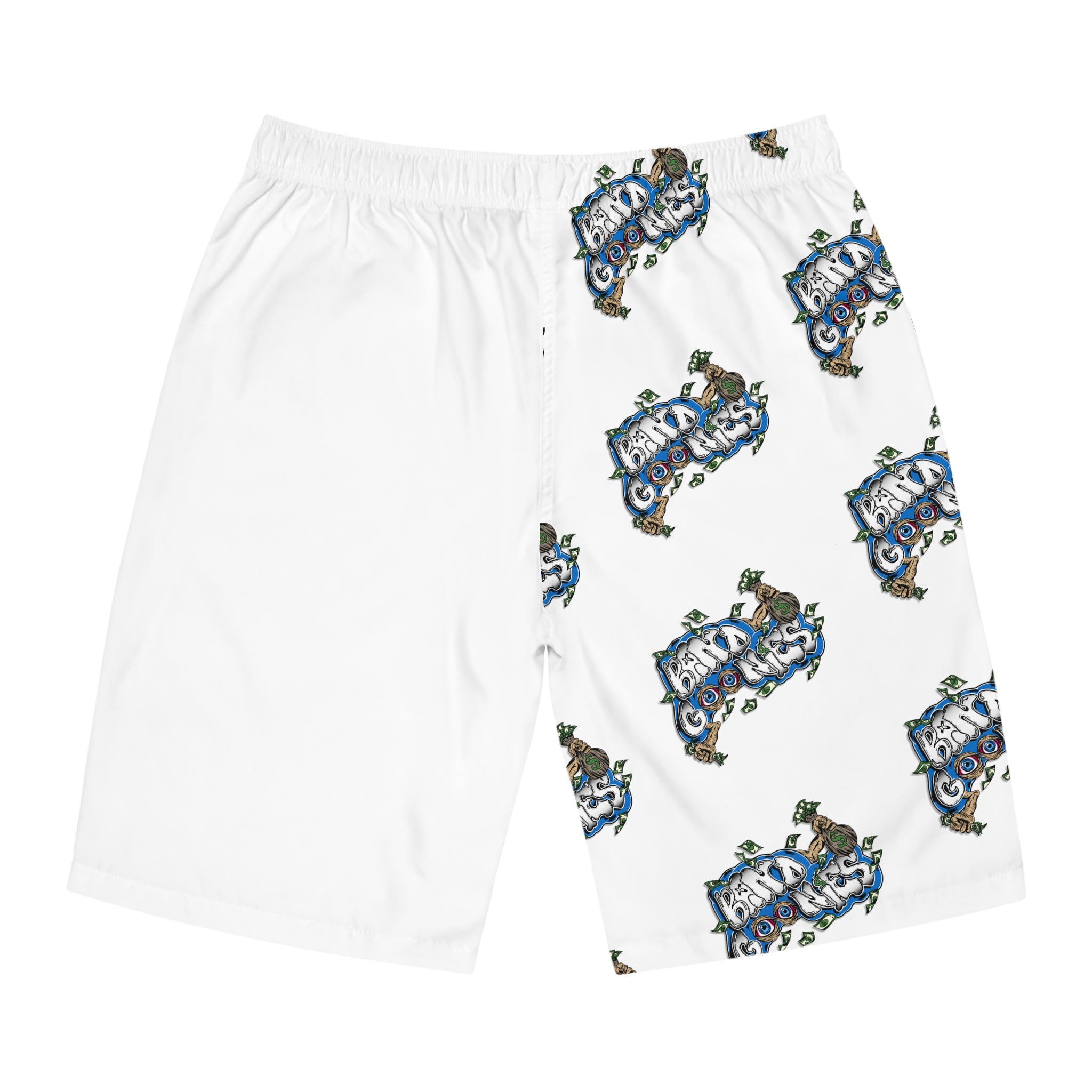 Men's Board Shorts | White & Blue