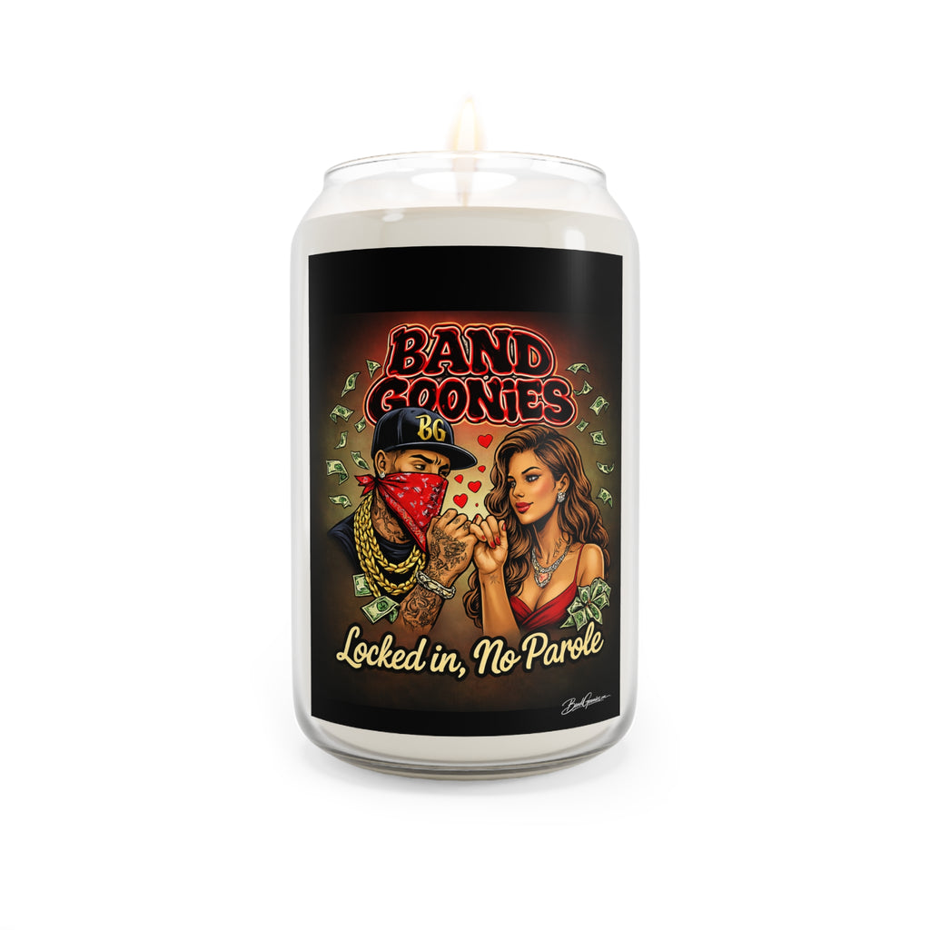 Scented Soy Candles (13.75oz) | Bandana Goonie Couple "Locked in, No Parole"