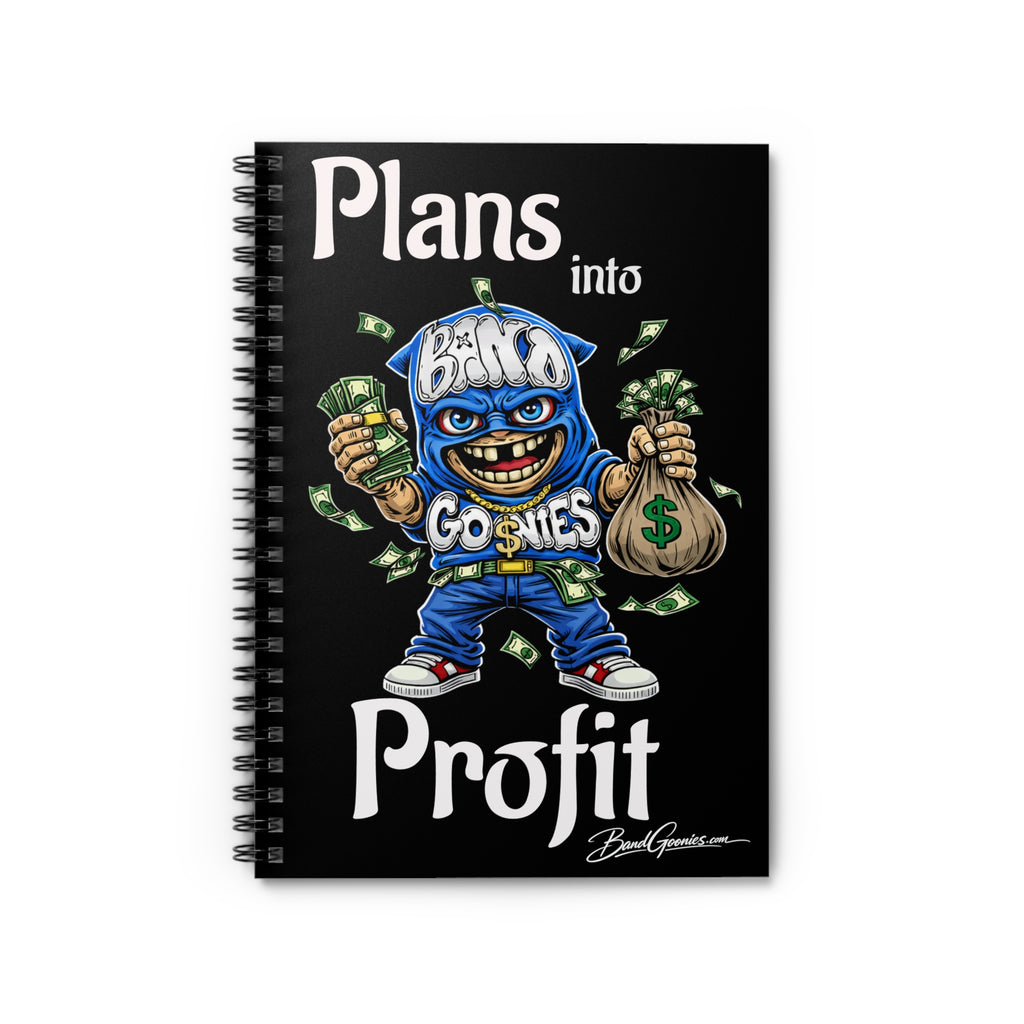 "Plans into Profit" Blue Goonie | Spiral Notebook - Ruled Line (59 Sheets)