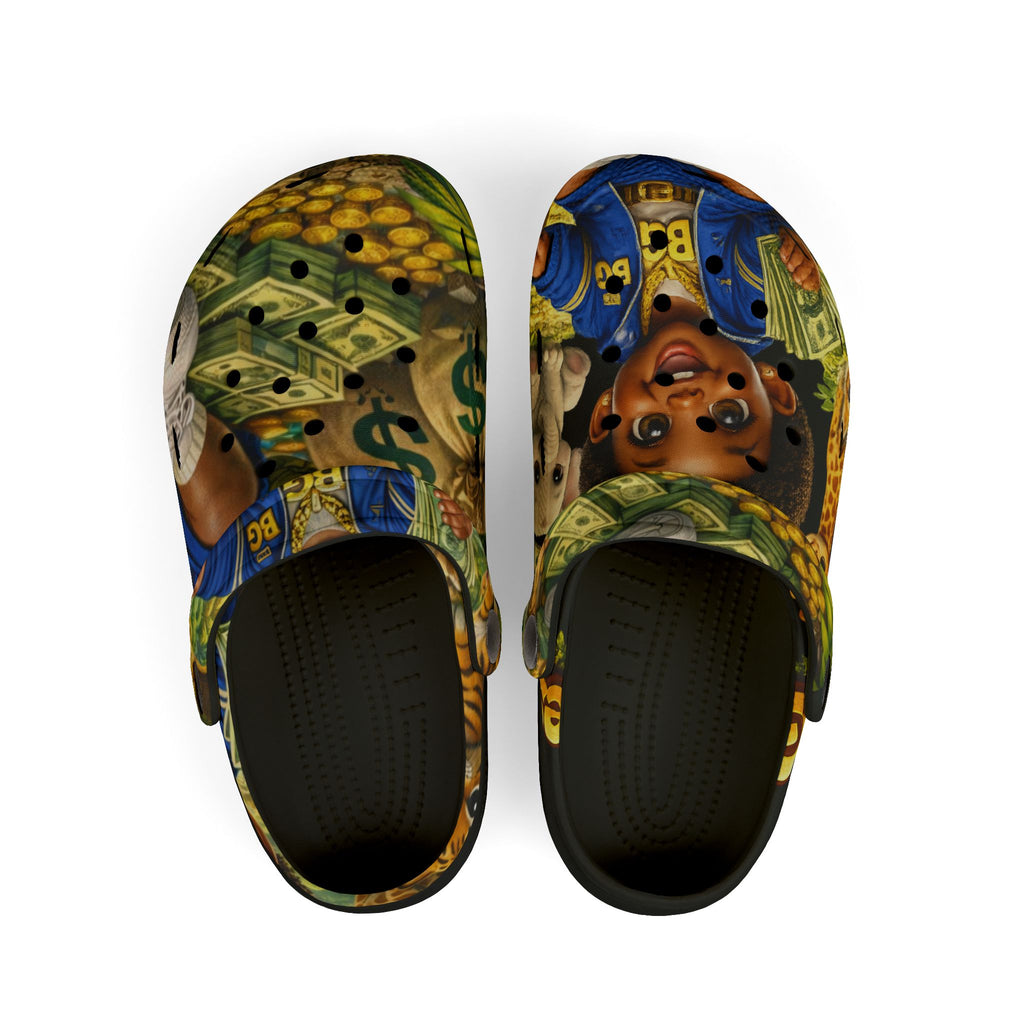 Kid's Foam Clogs (Black) | Safari BG Babies "Parrots & Pape"