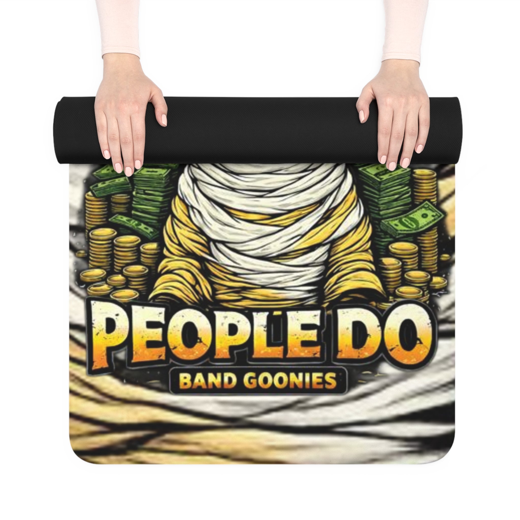 Rubber Yoga Mat | OG Goonie "The Grind Dont Stop, People Do"