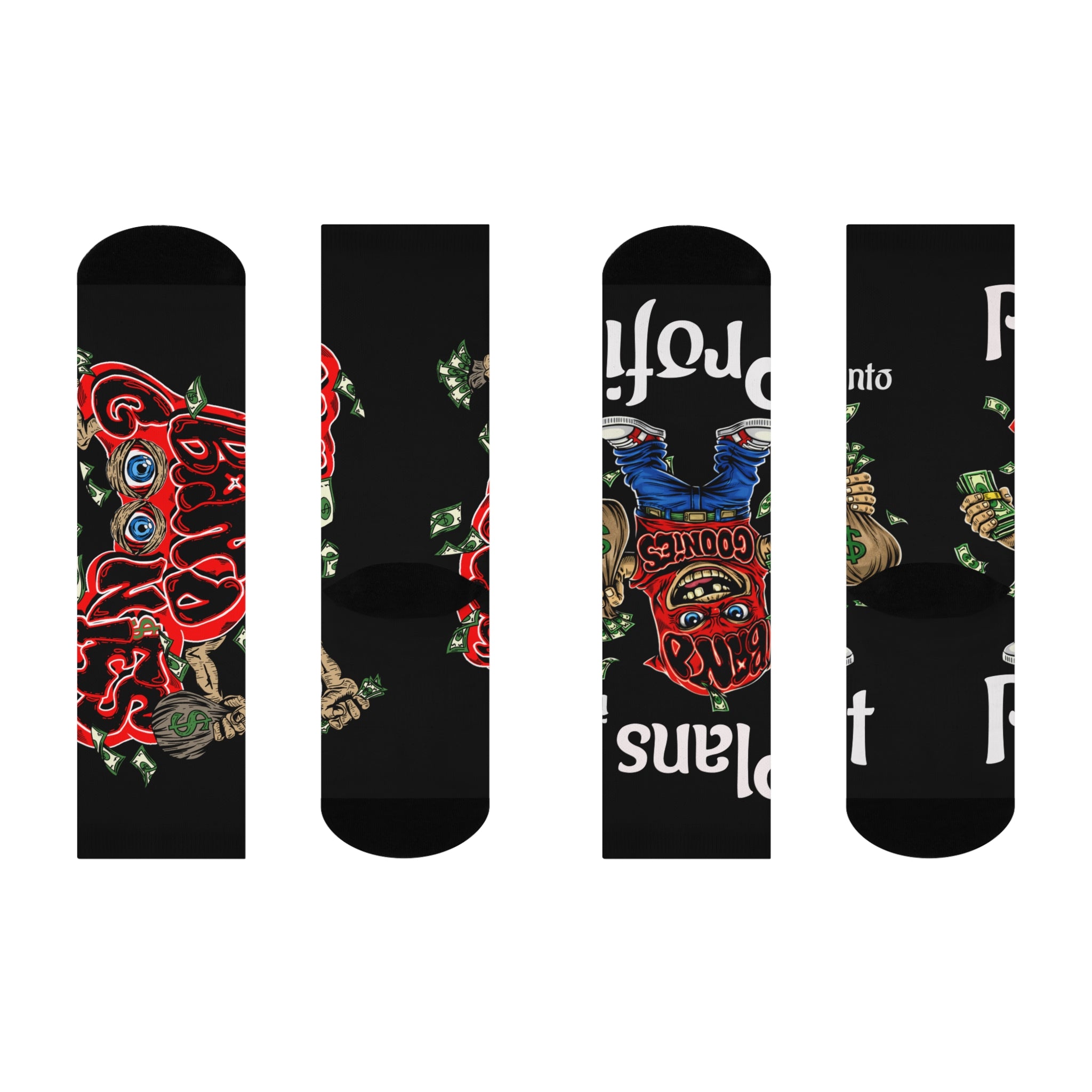 "Plans into Profit" Red Goonie | Cushioned Crew Socks