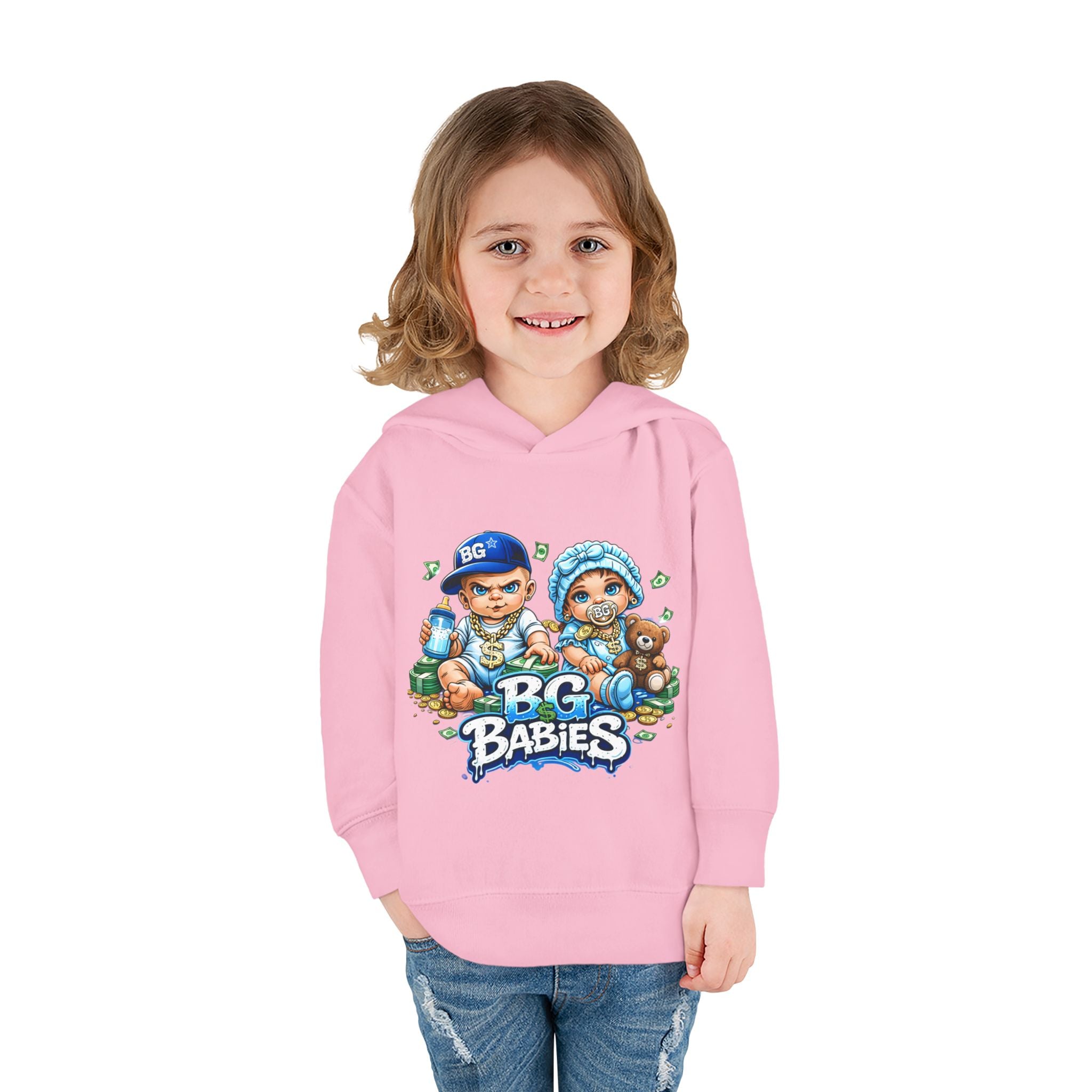 Toddler Pullover Fleece Hoodie | Blue BG Babies "Double Trouble"
