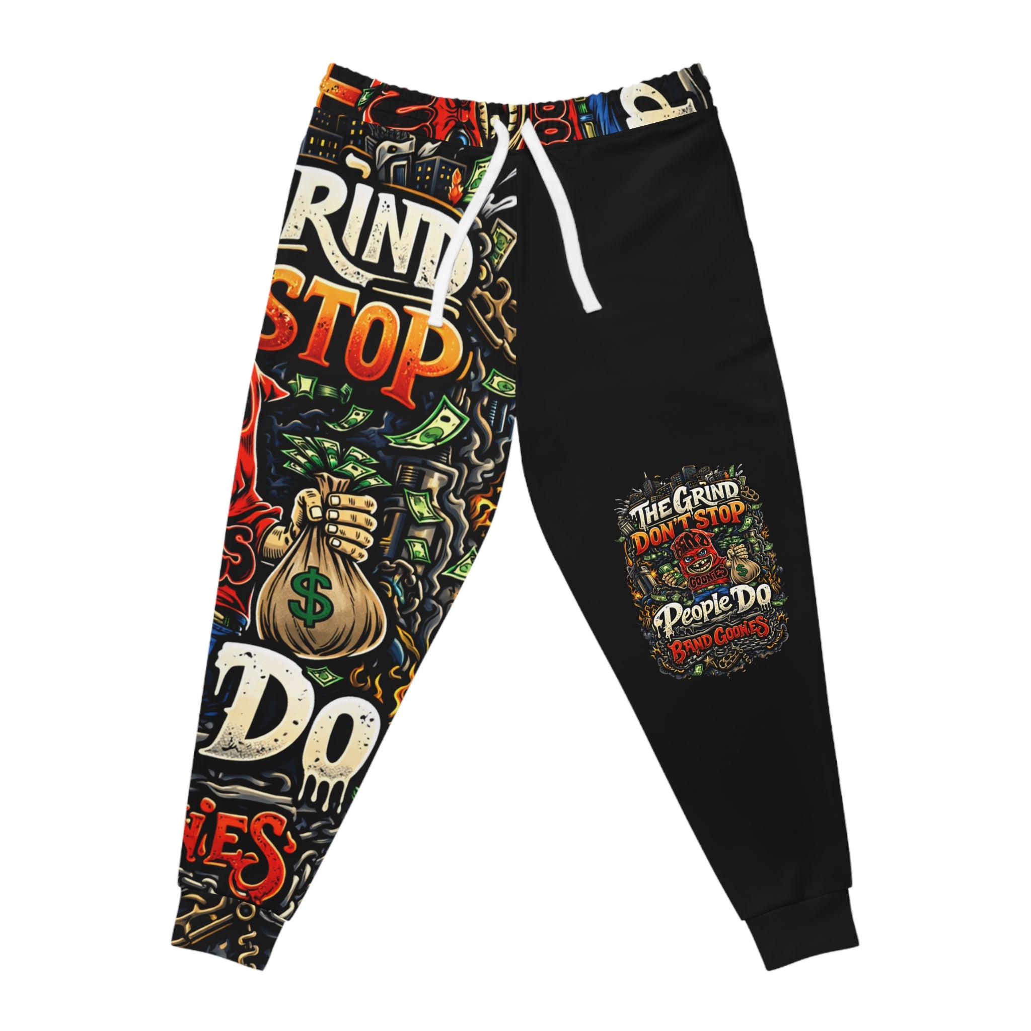 Athletic Joggers (Black) | Red Band Goonie "The Grind Don't Stop, People Do"