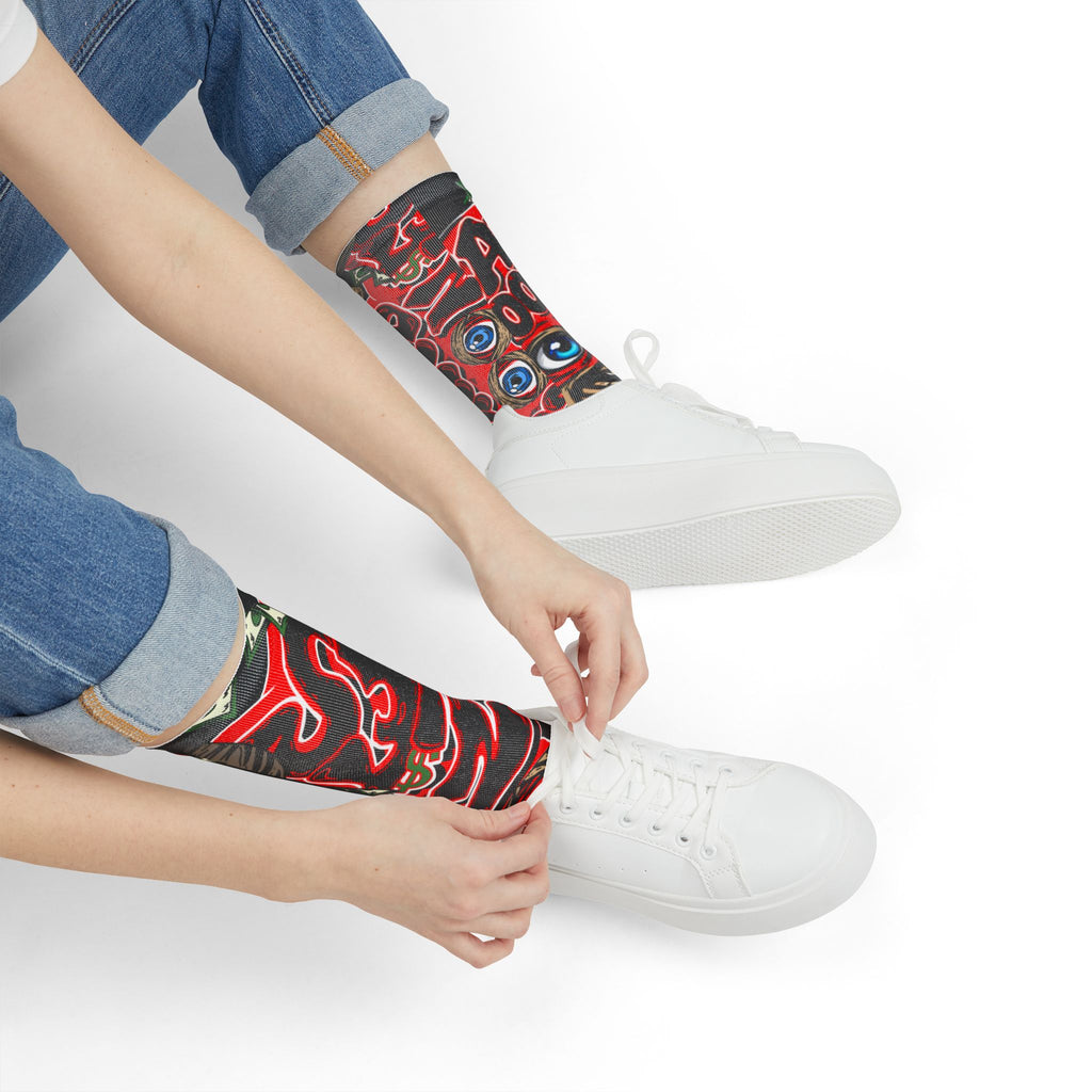 Red Band Goonie Crew Socks