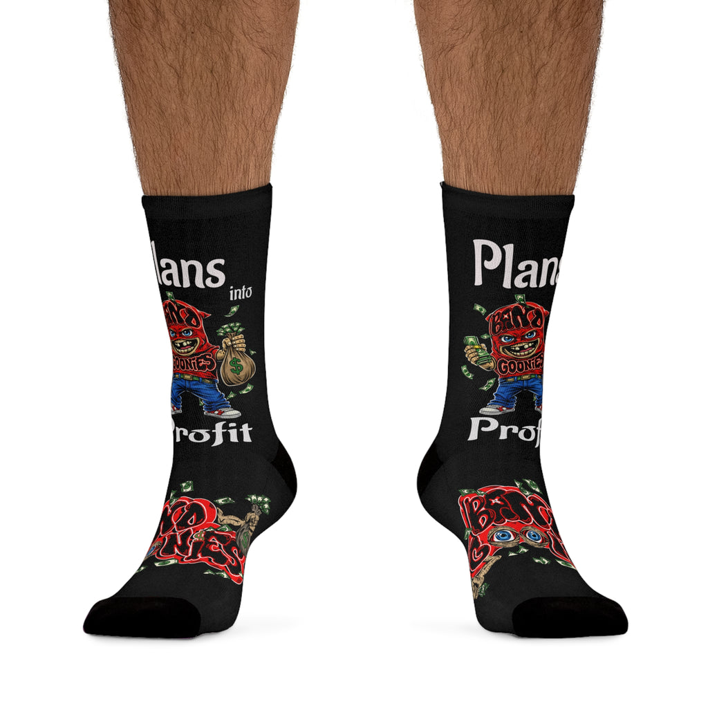 "Plans into Profit" Red Goonie Poly Socks