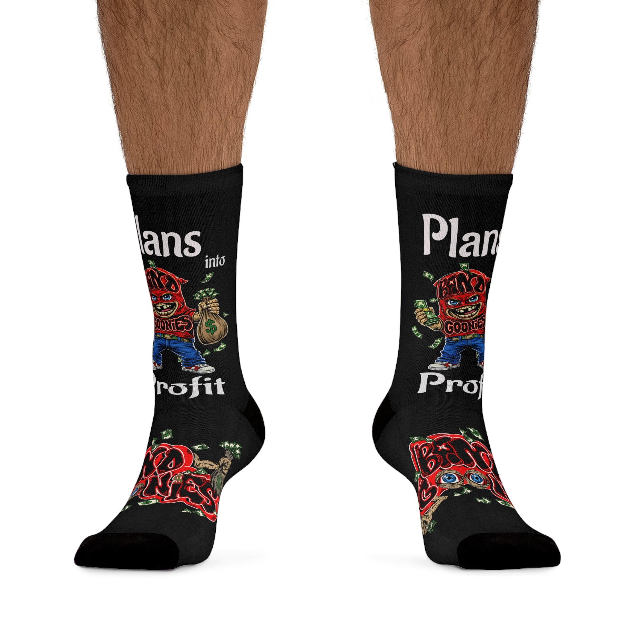 "Plans into Profit" Red Goonie Poly Socks