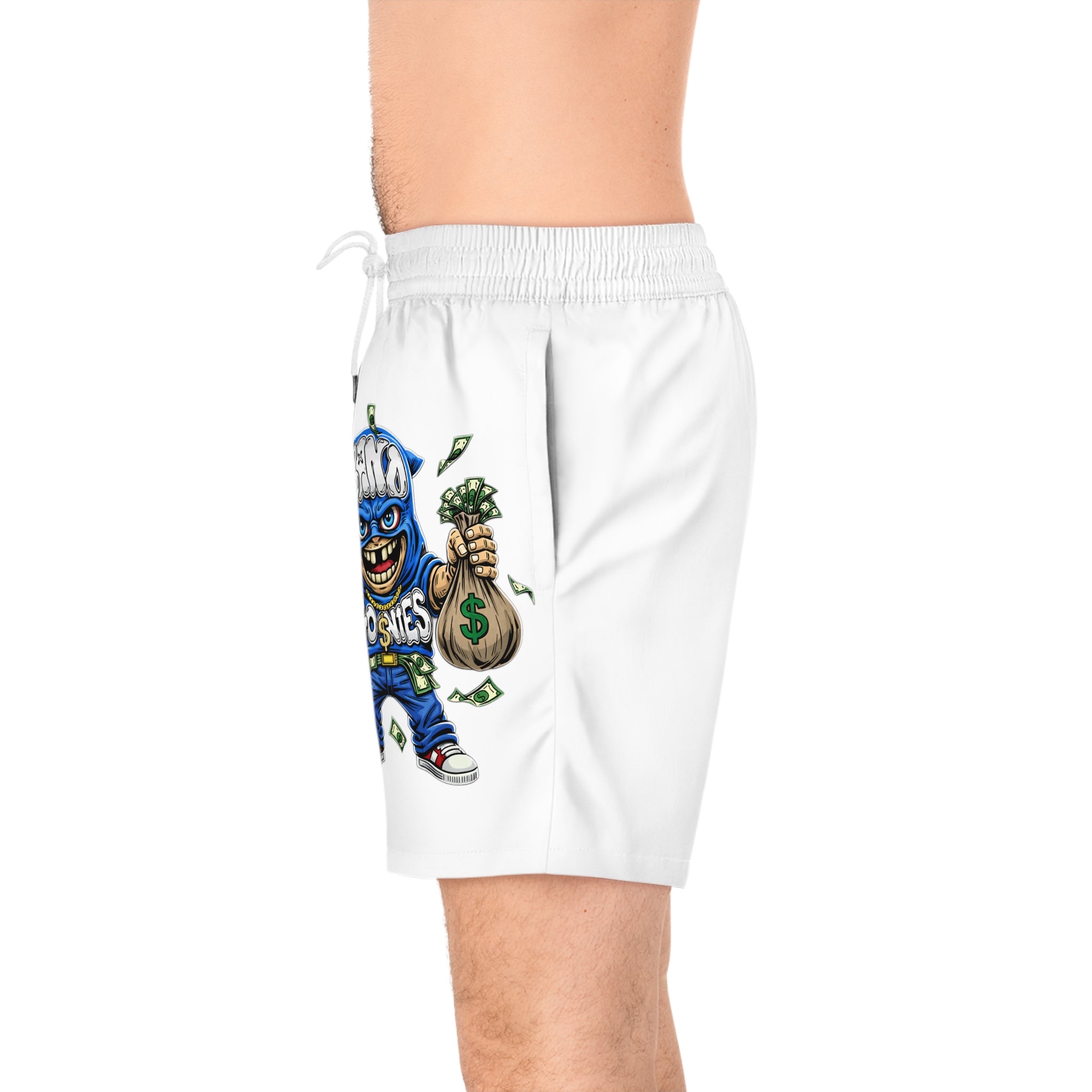 Men's Mid-Length Swim Shorts | Whie & Blue