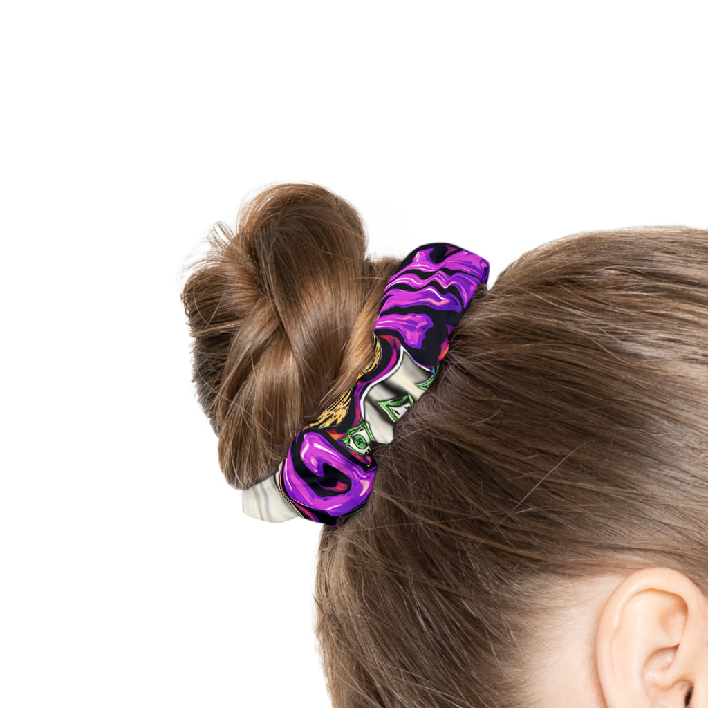 Scrunchie (White) | Orange & Purple Band Goonies