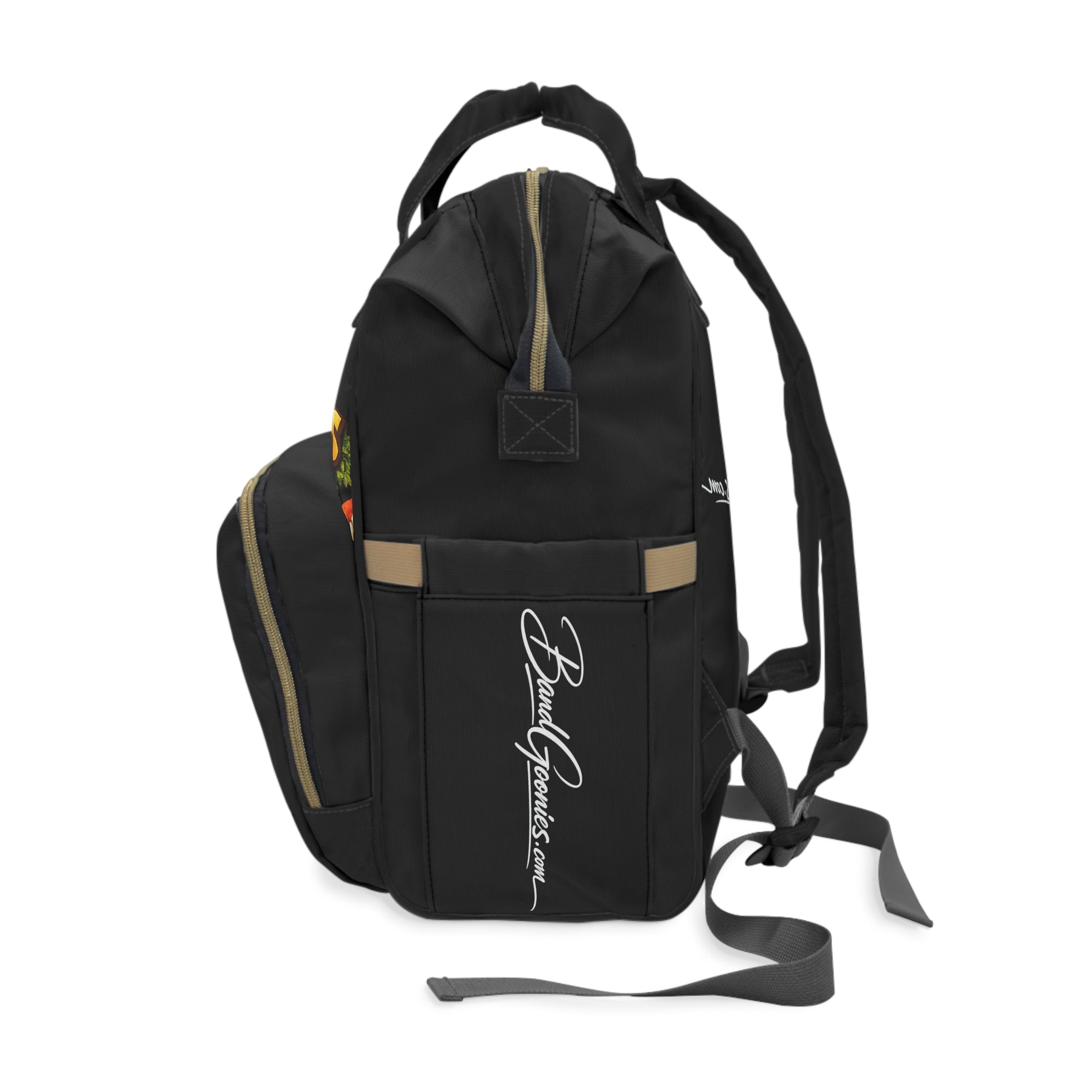 Multifunctional Diaper Backpack (Black) | Safari BG Babies "Parrots & Pape"