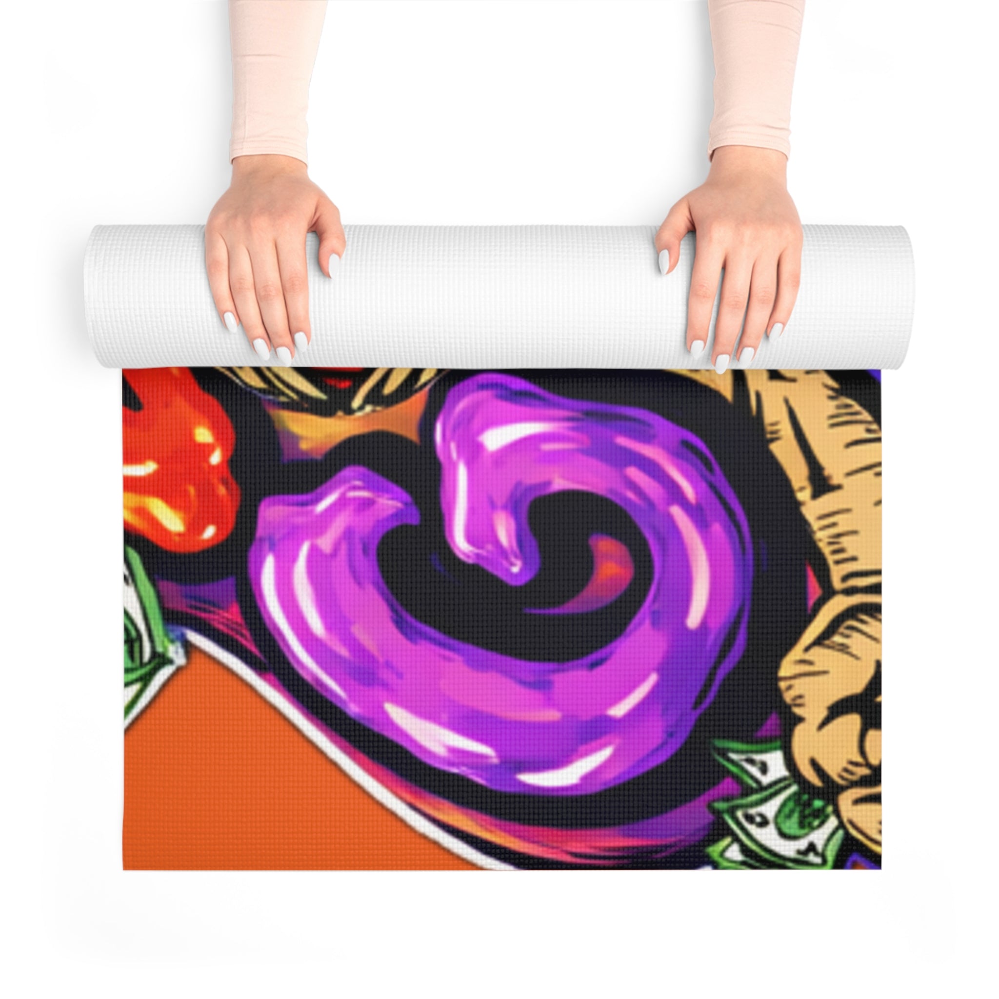 Foam Yoga Mat | Orange & Purple Band Goonies