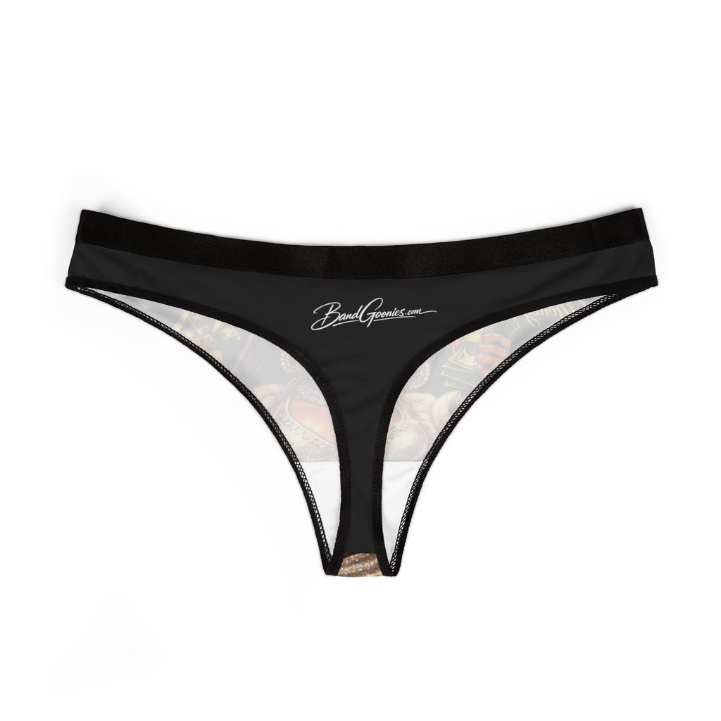 Women's Thongs (Black) | Red Girl Goonie "Look Like Money"