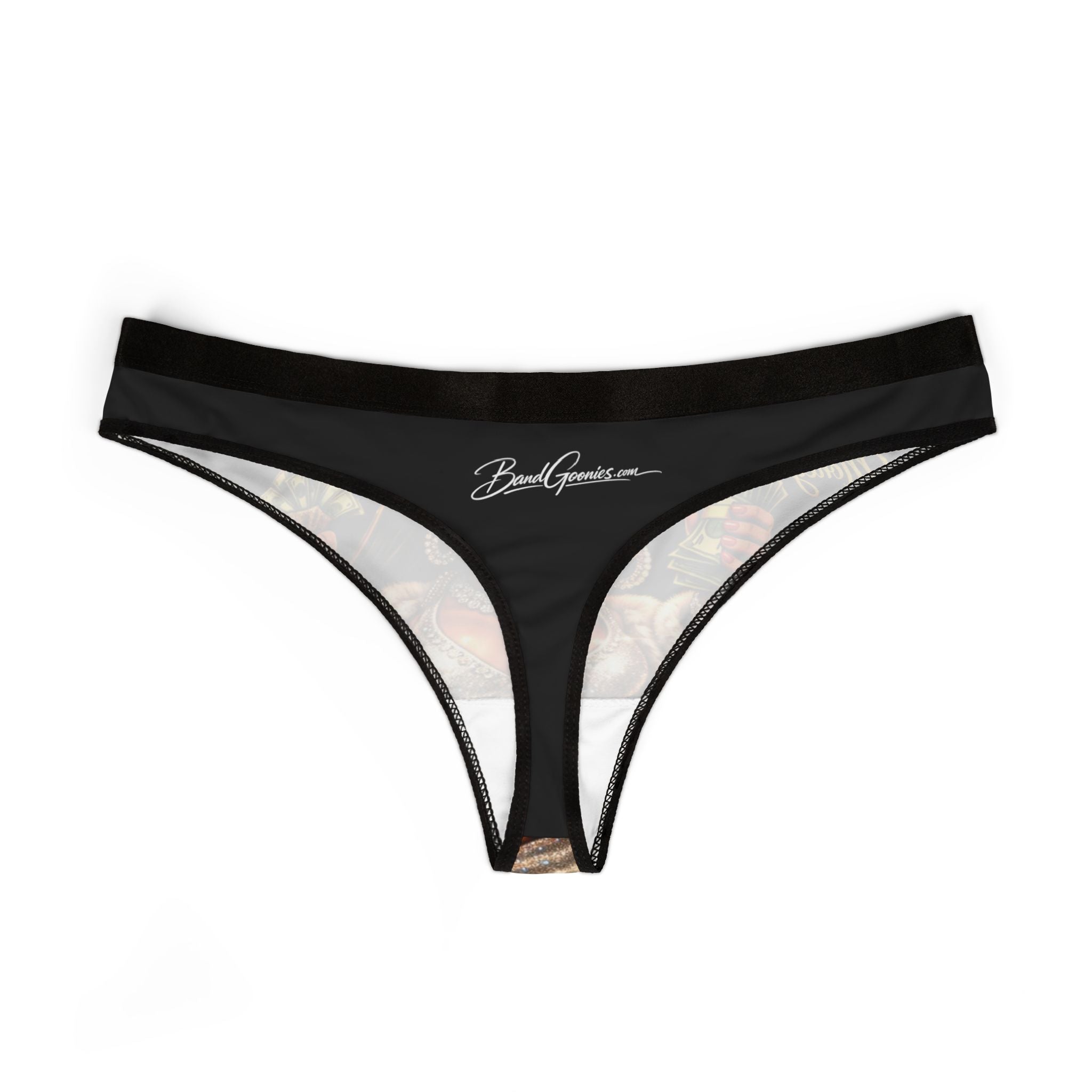 Women's Thongs (Black) | Red Girl Goonie "Look Like Money"
