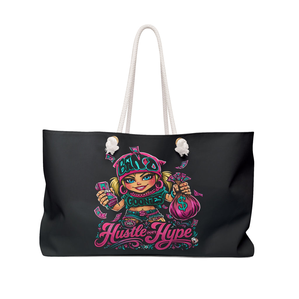 Weekend Bag | Pink & Teal Gurl Goonie "Hustle over Hype"