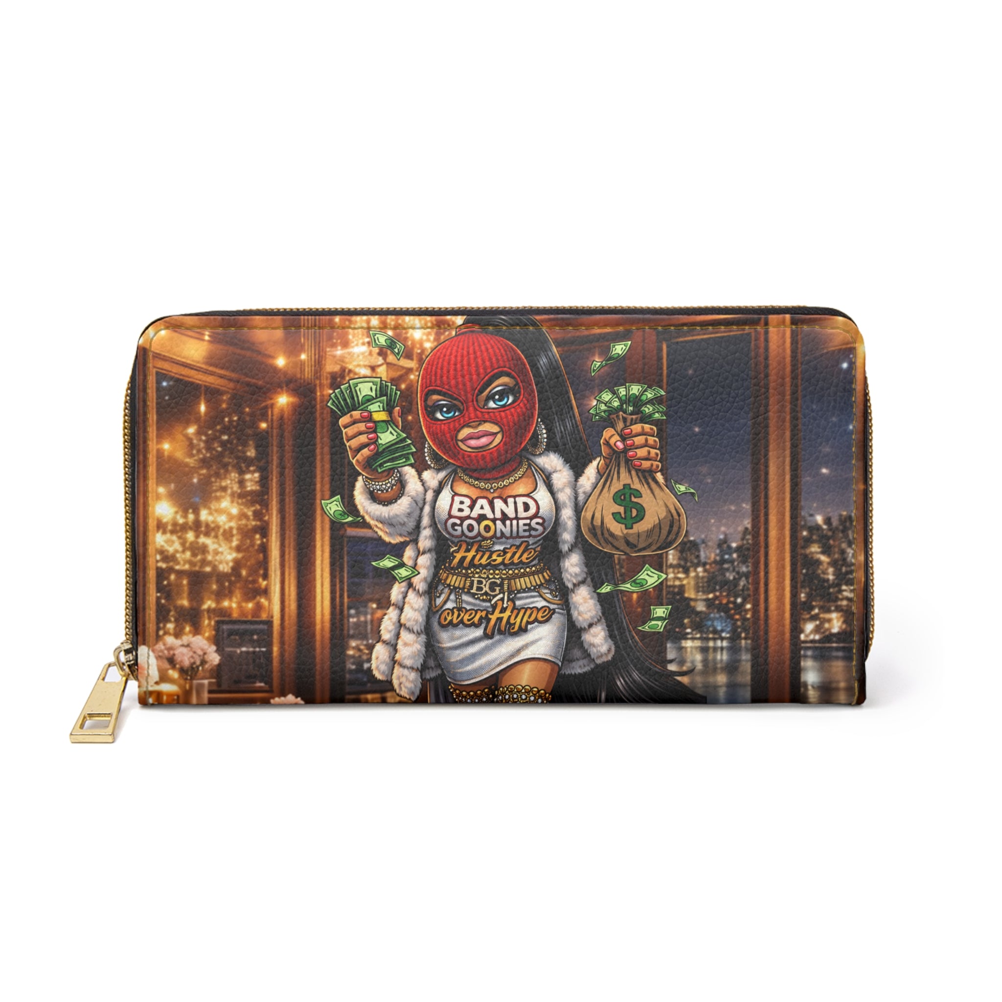 Zipper Wallet | Red Girl Goonie "Hustle over Hype"