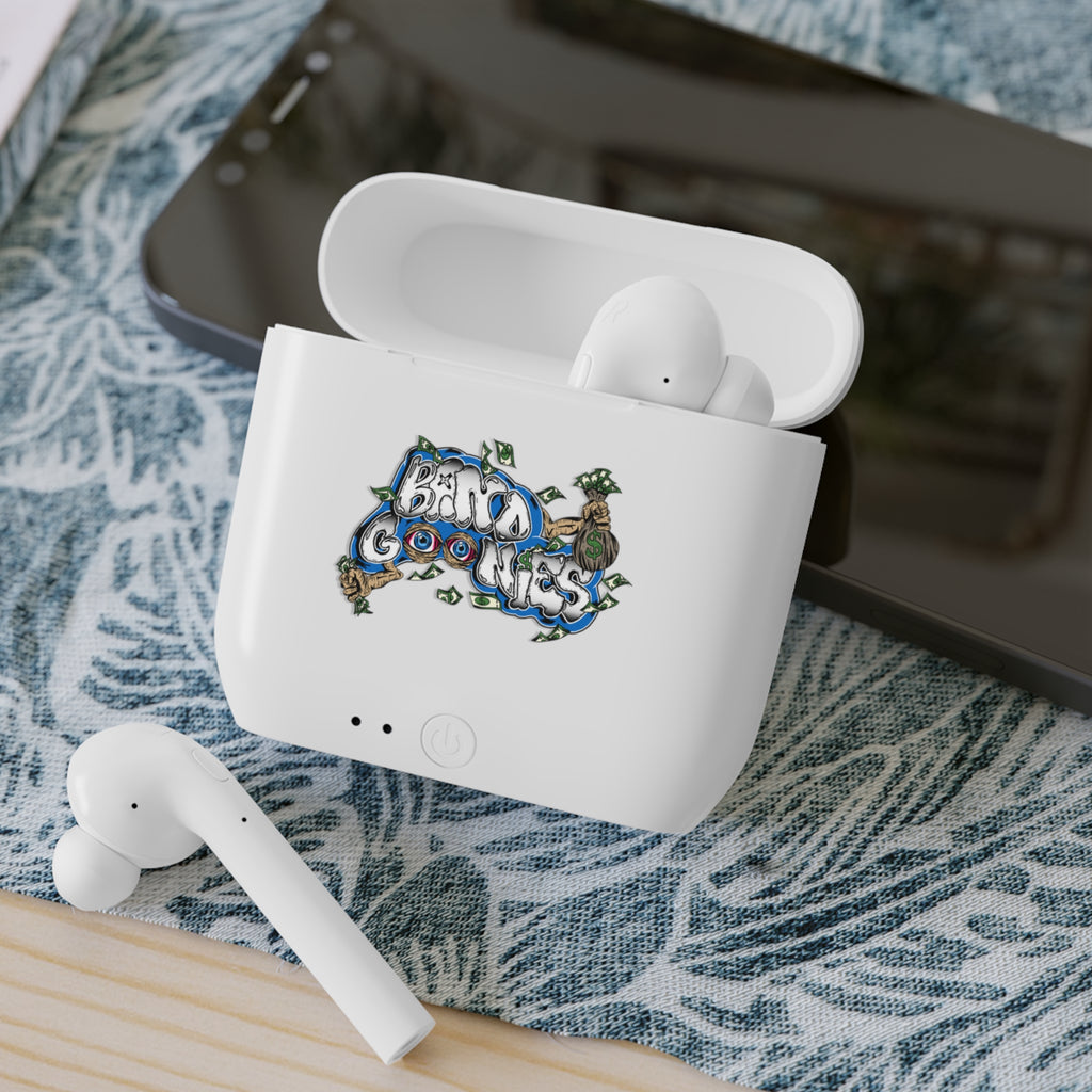 Blue & White Band Goonies Wireless Earbuds