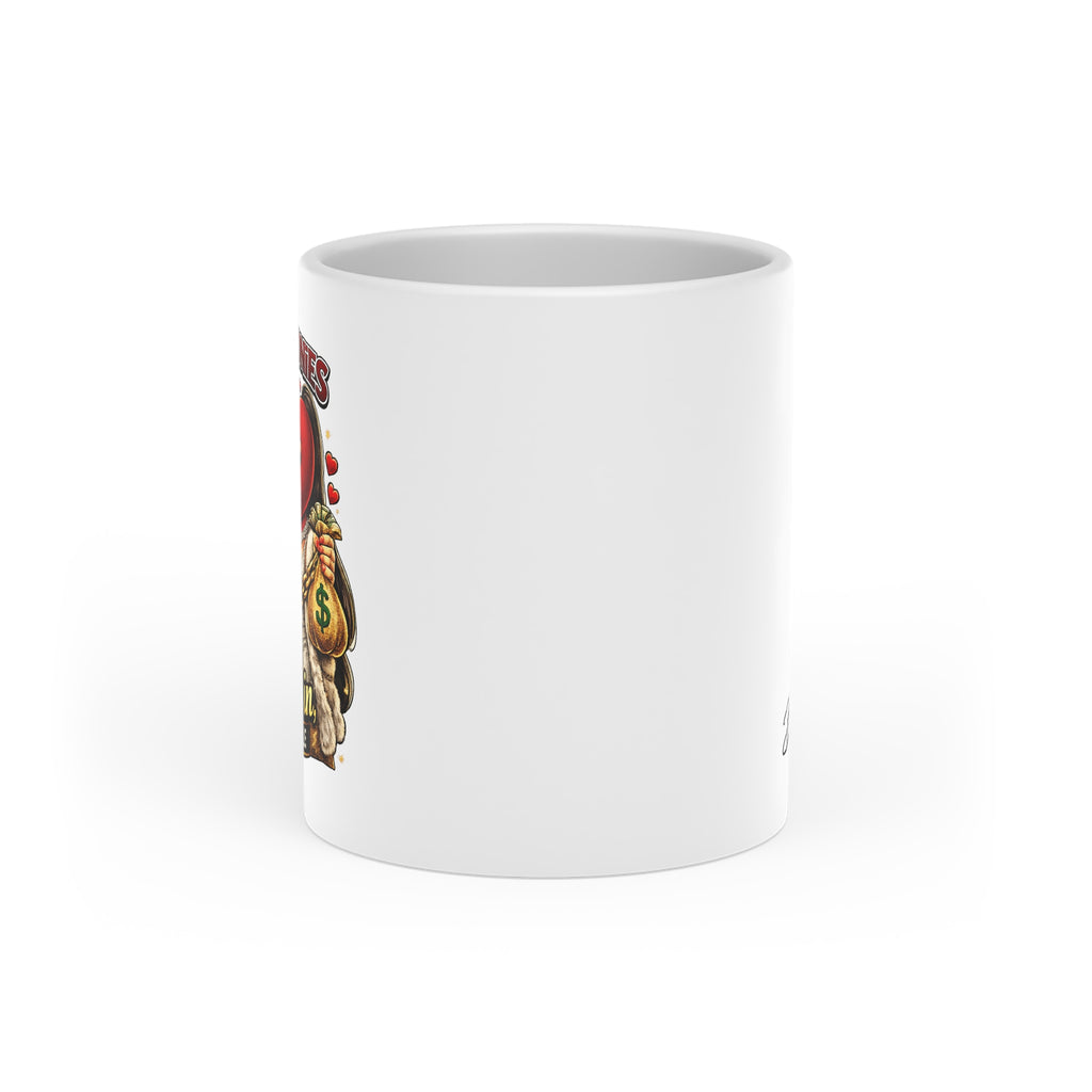Heart-Shaped Mug (11 oz) | Red Goonie Couple "Locked in, No Parole"