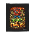 Velveteen Plush Blanket (Black) | Red Goonie "Profit & Positivity" (60" x 80")