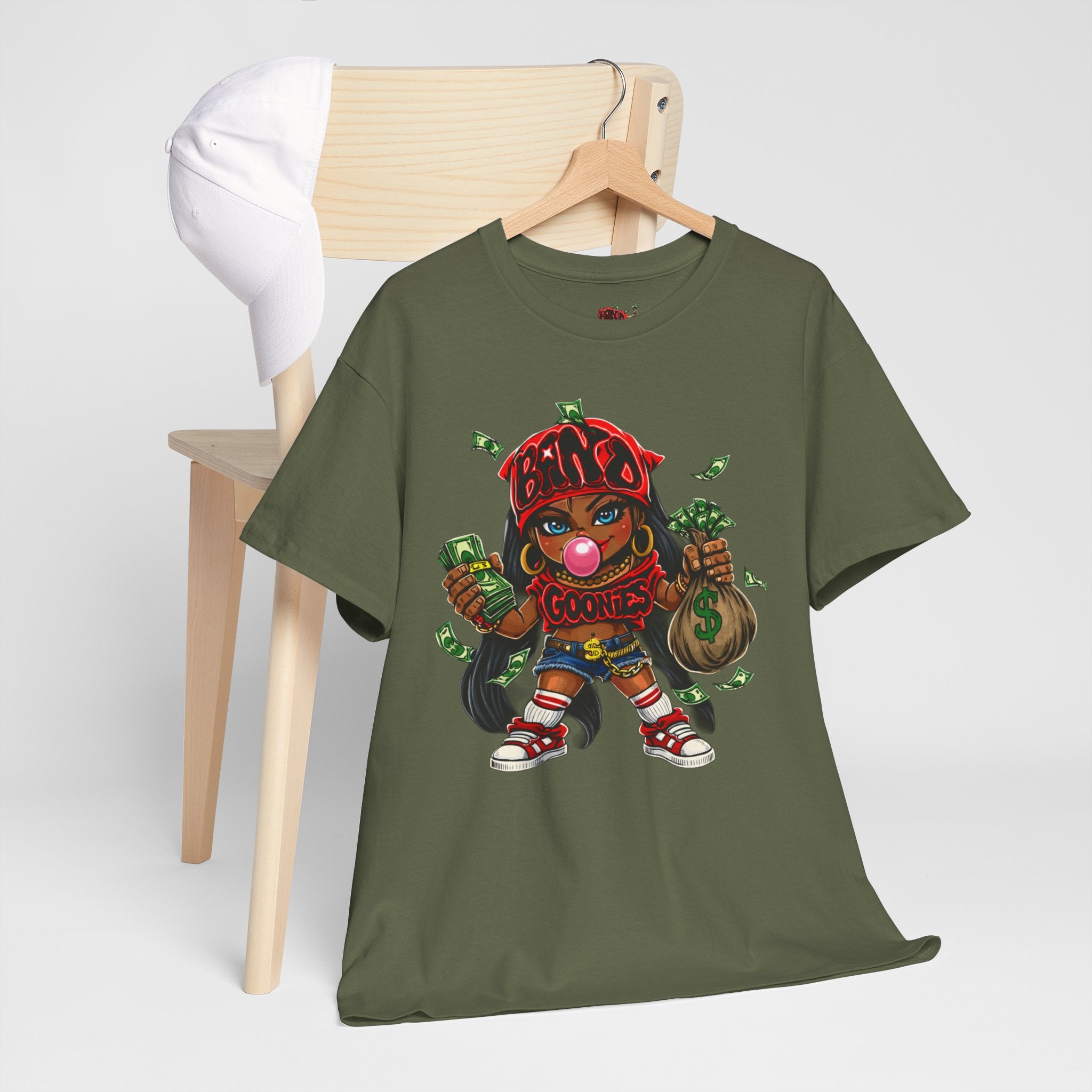Heavy Cotton T-Shirt | Girl Goonie "Bubblegum Girl"