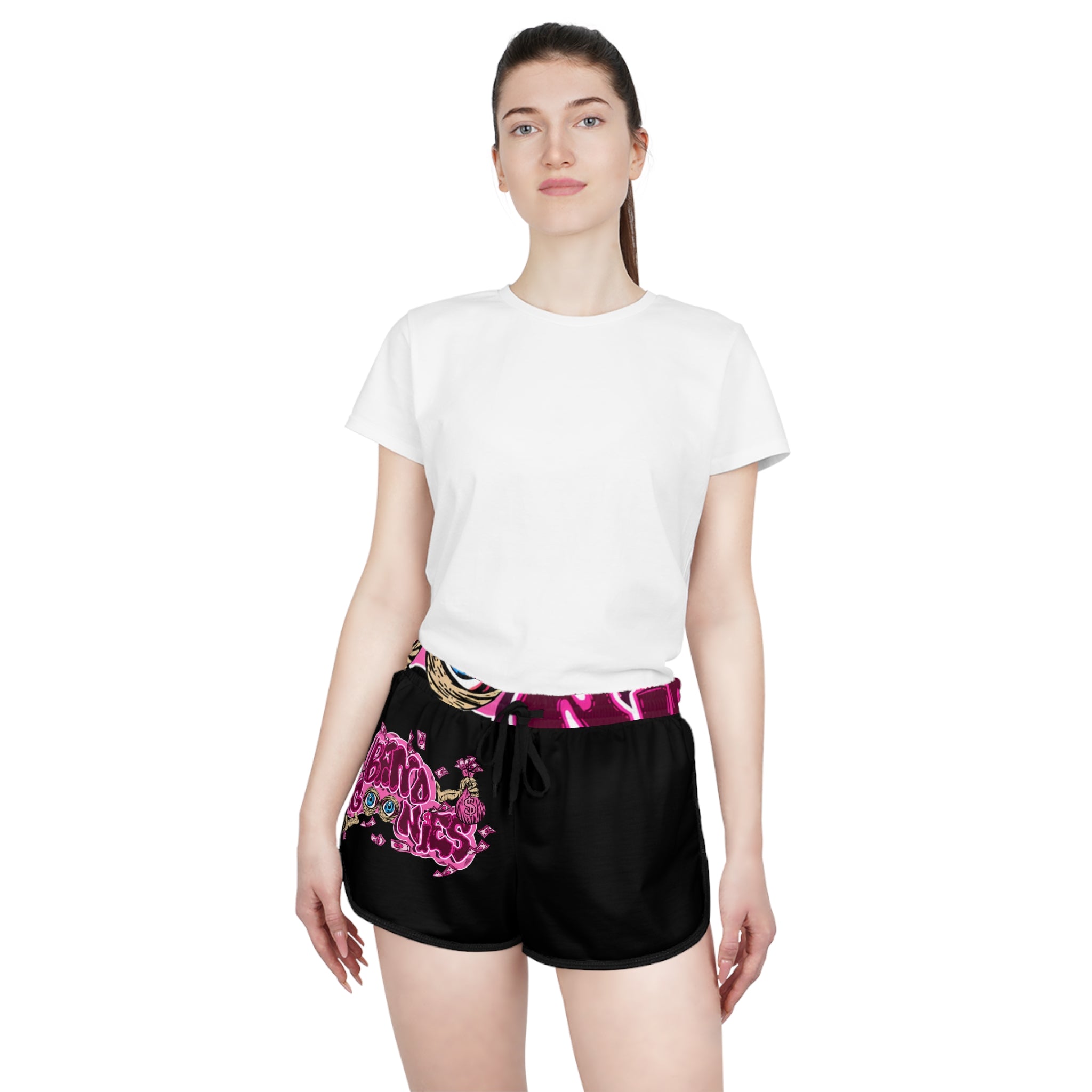 Women's Relaxed Shorts (Black) | Pink Band Goonies