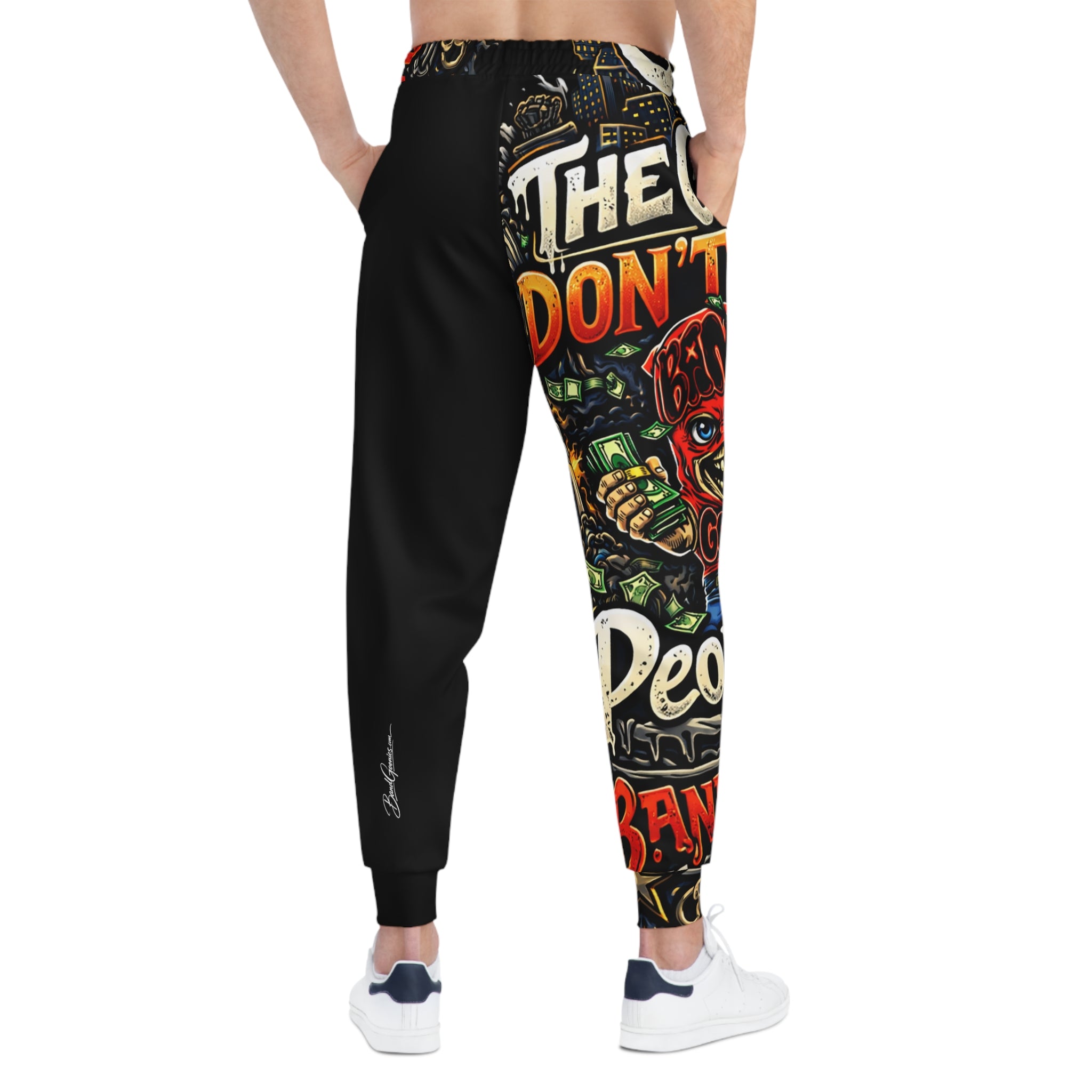 Athletic Joggers (Black) | Red Band Goonie "The Grind Don't Stop, People Do"