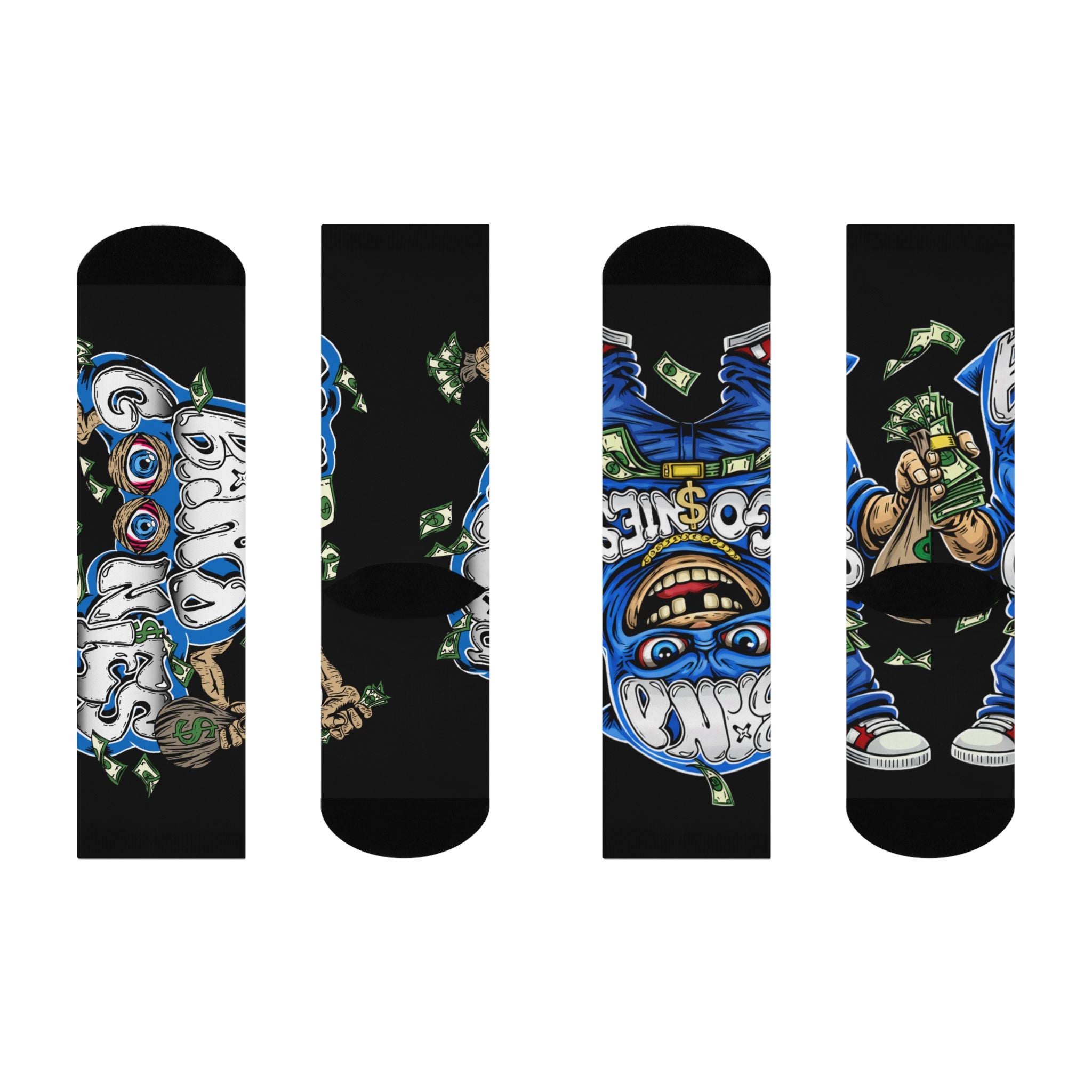 Blue Goonie Cushioned Crew Socks