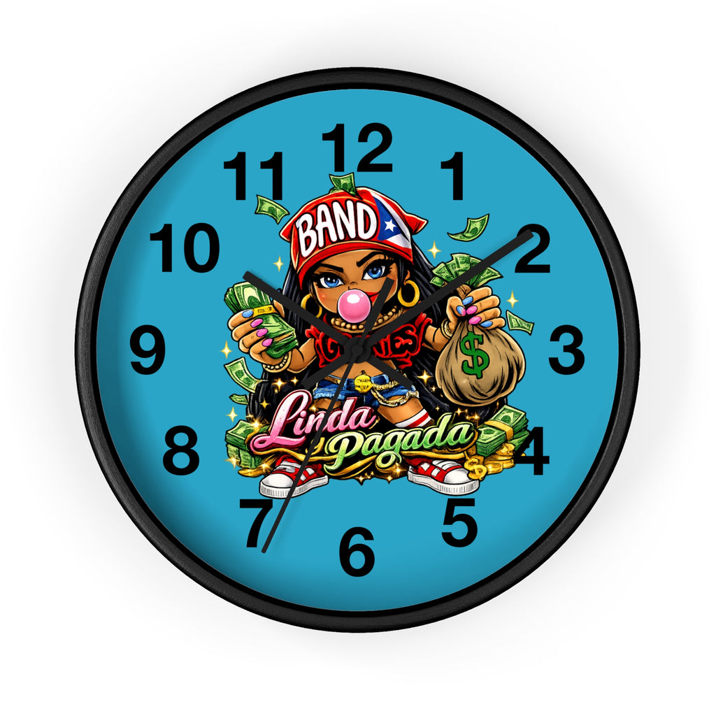 Wall Clock | Girl Goonie "Linda y Pagada" (Round 10" x 10")