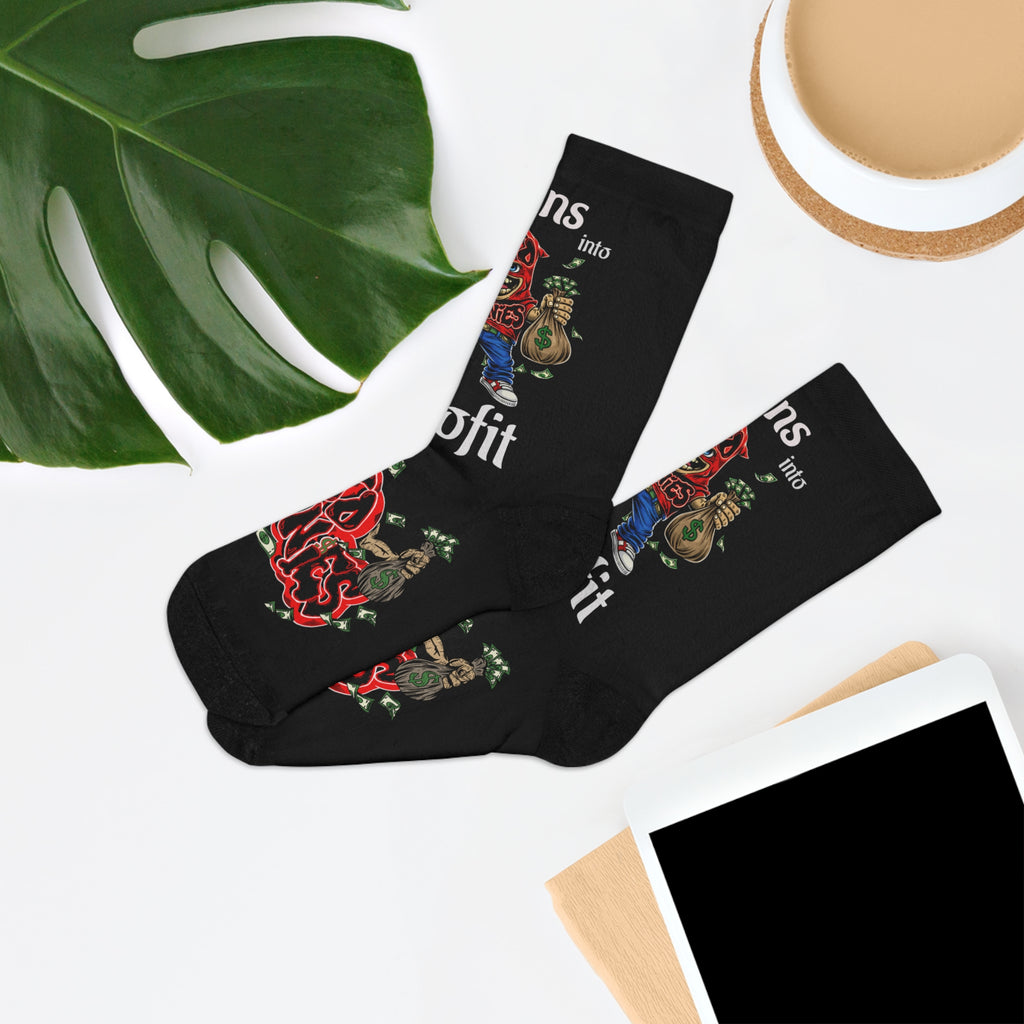 "Plans into Profit" Red Goonie Poly Socks