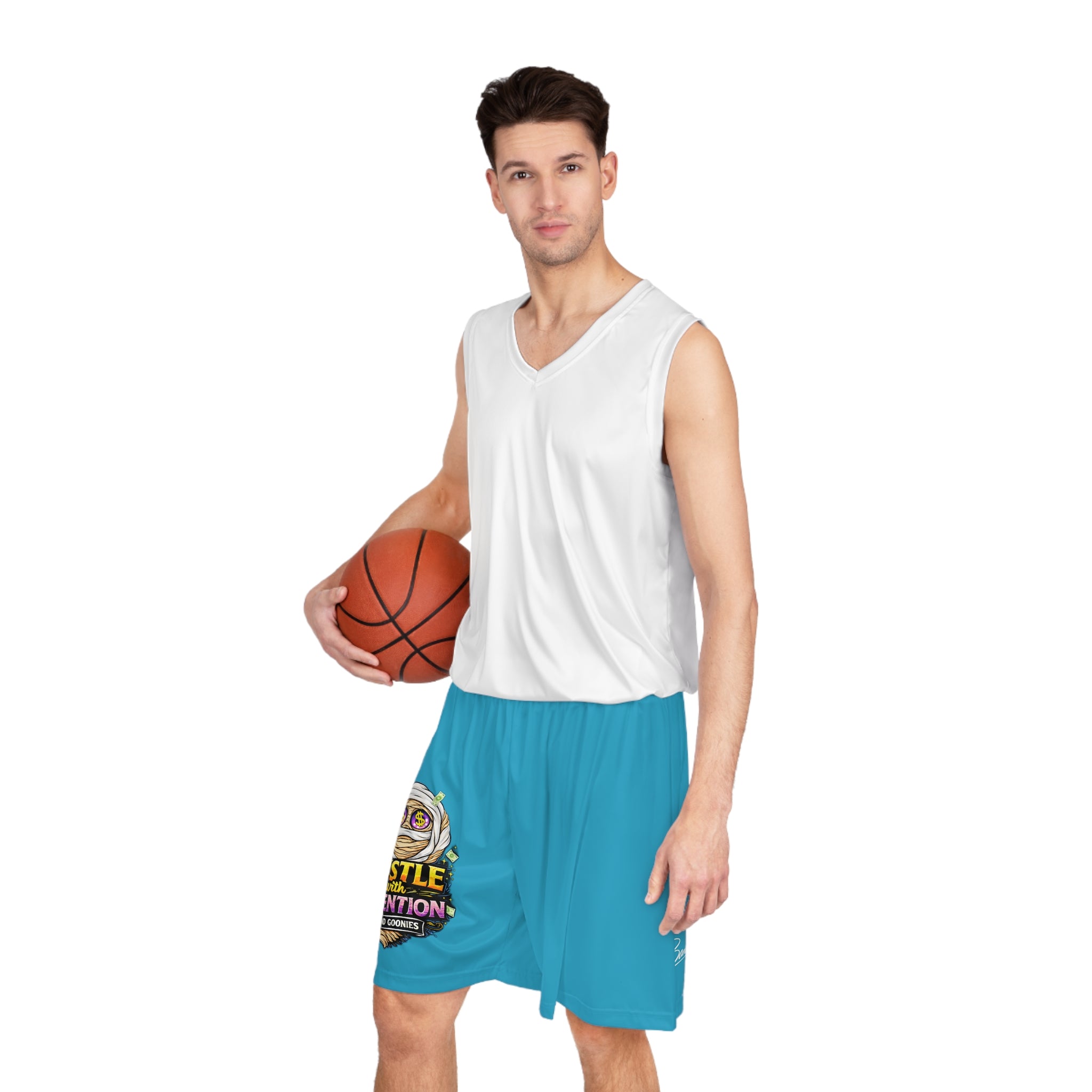 Basketball Shorts (Turquoise) | OG Goonie "Hustle with Intention"