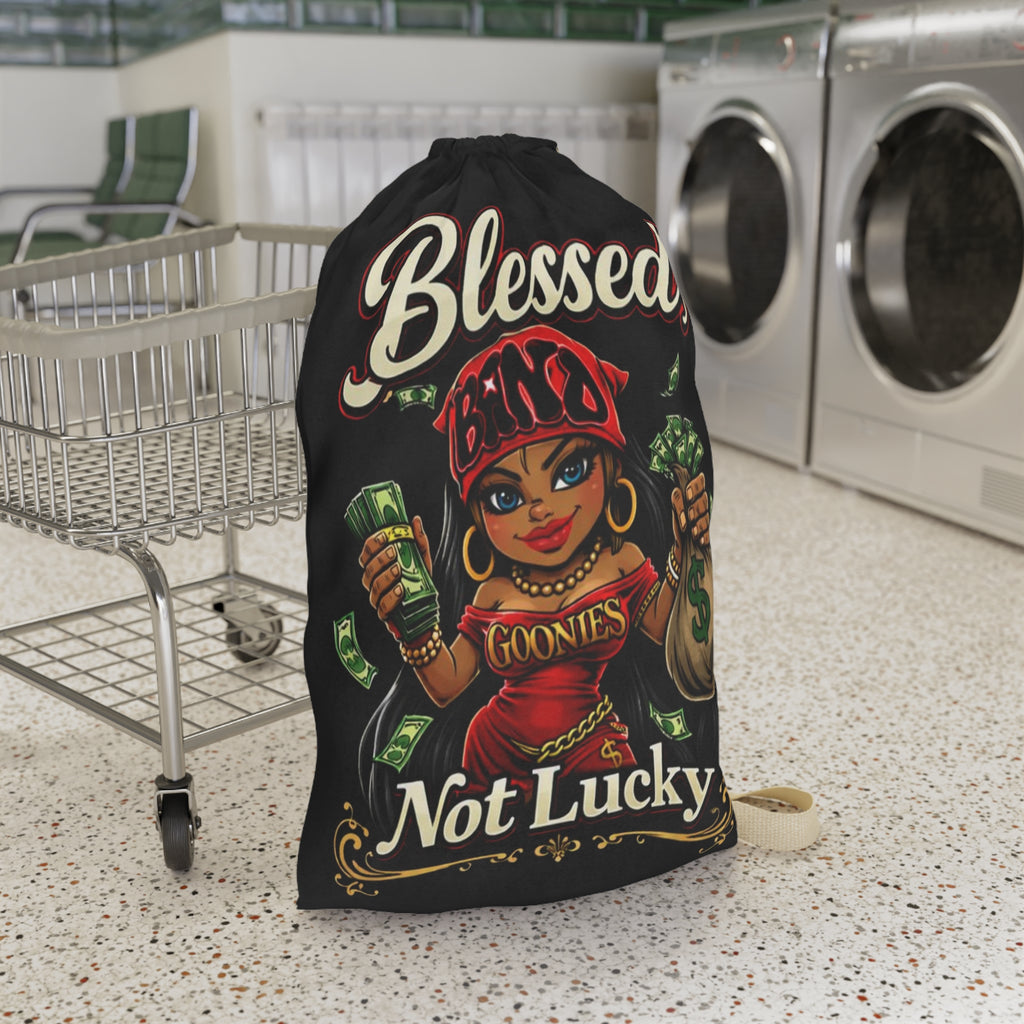 Laundry Bag | Red Girl Goonie "Blessed, Not Lucky"