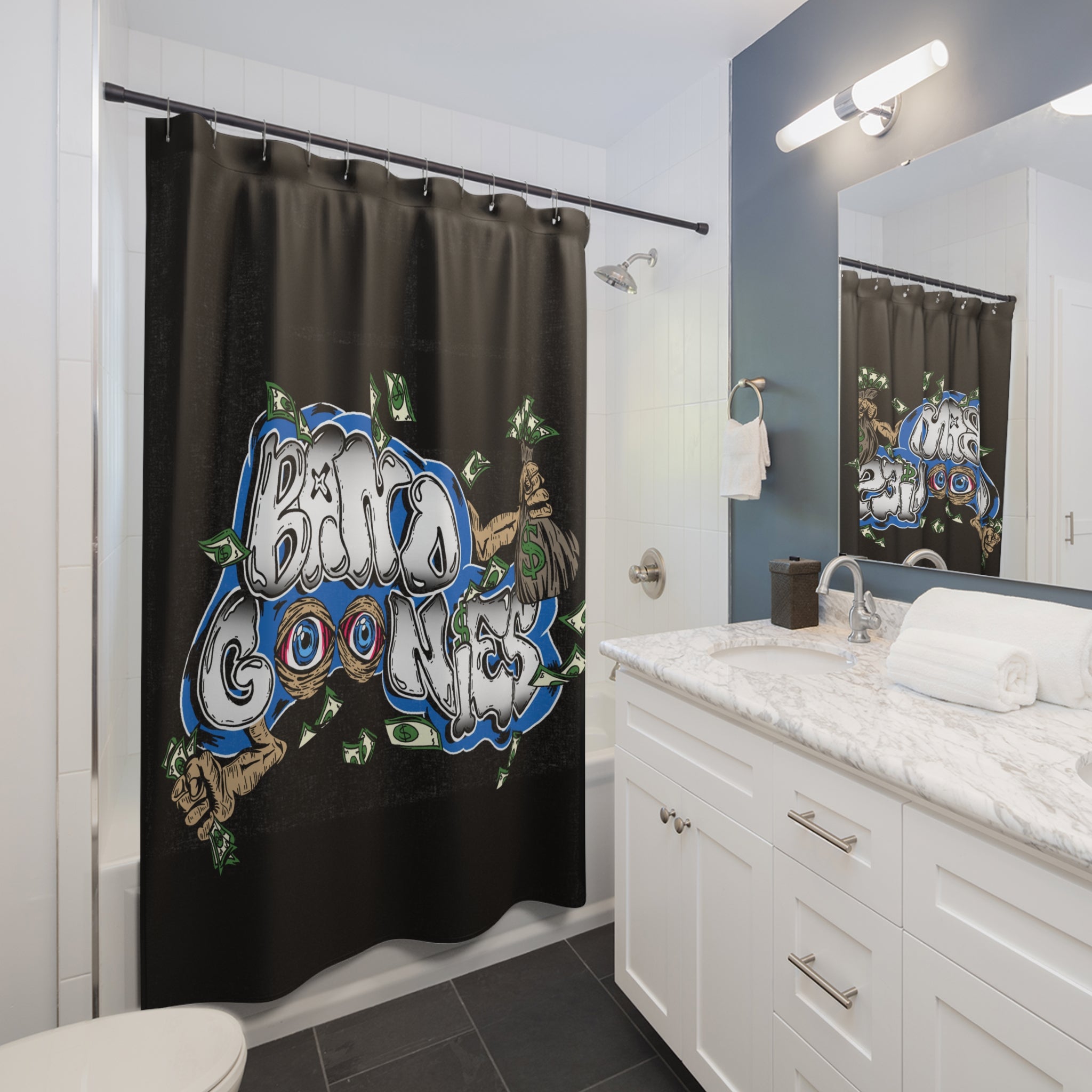 Bathroom Shower Curtain | Blue Band Goonies