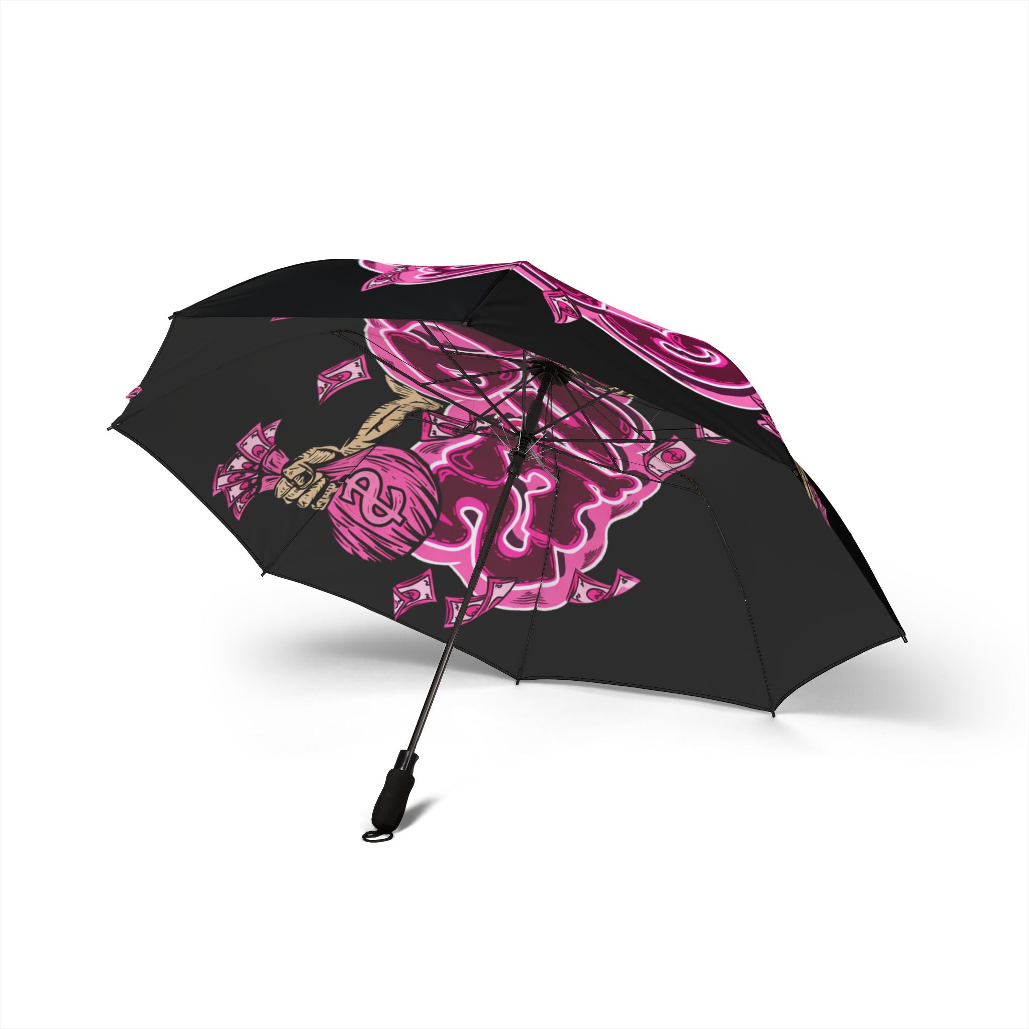 Semi-Automatic Foldable Umbrella (Black) | Pink Band Goonies