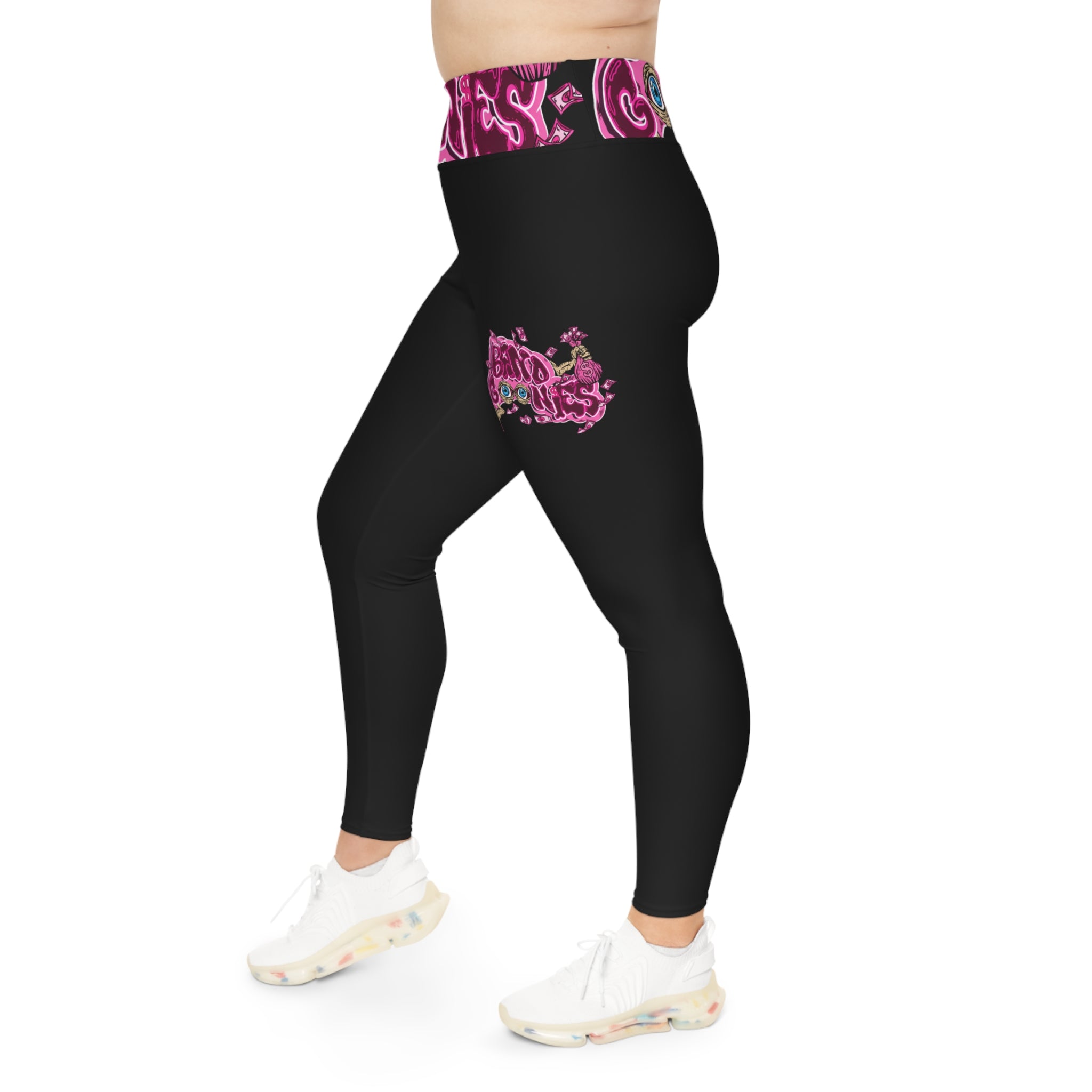 Plus Size Leggings (Black) | Pink Band Goonies
