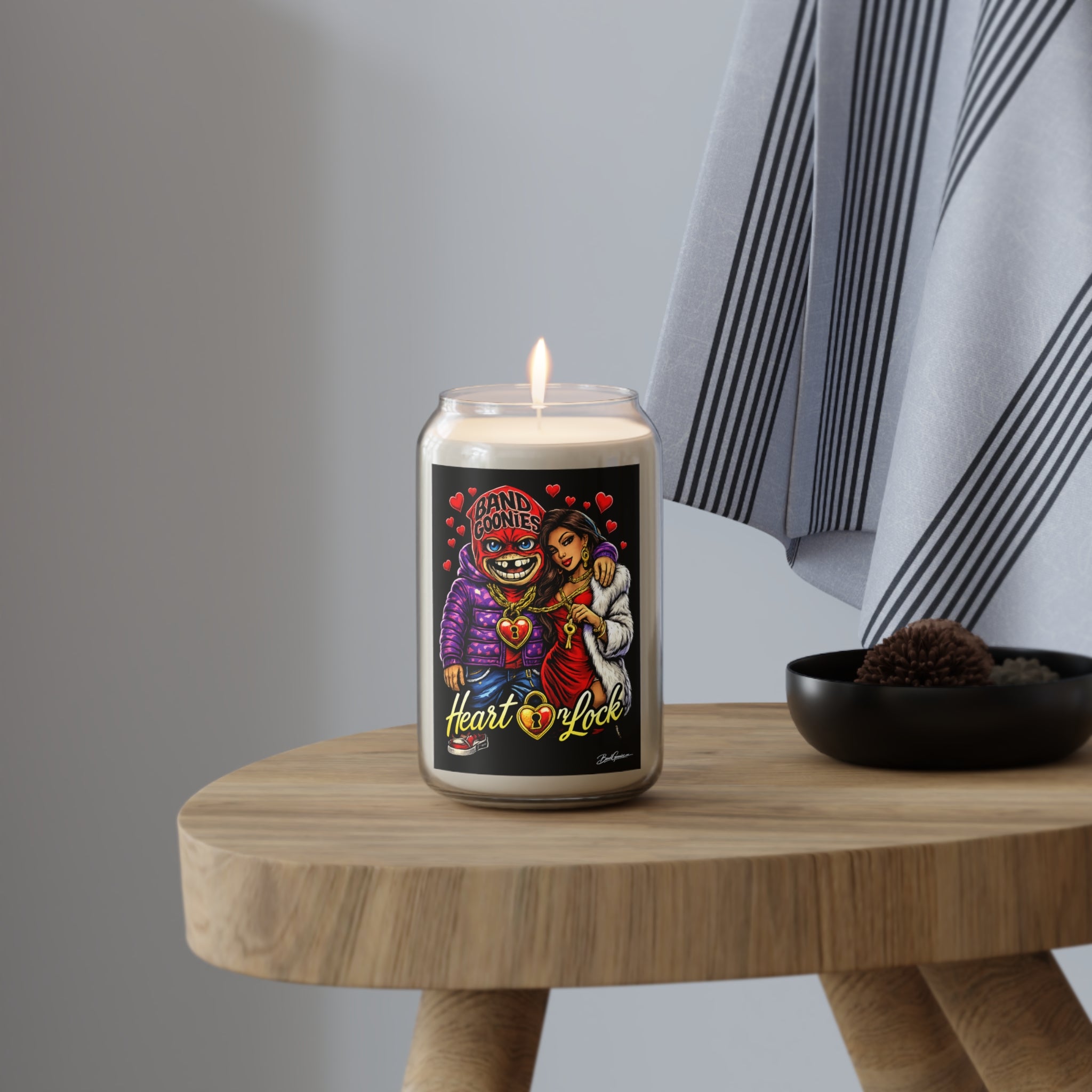 Scented Soy Candles (13.75oz) | Red Goonie Couple "Heart on Lock"