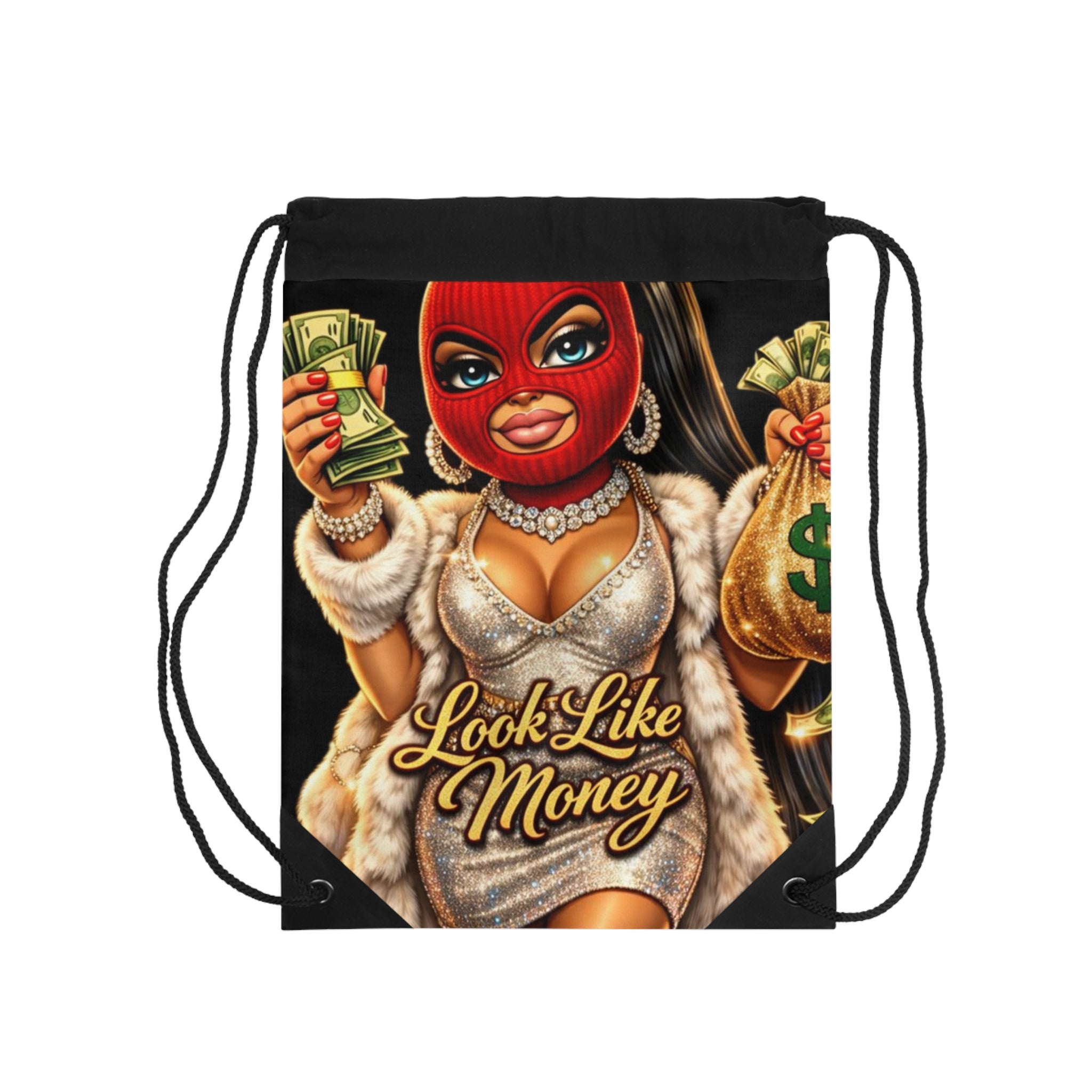 Drawstring Bag | Red Girl Goonie "Looks Like Money"