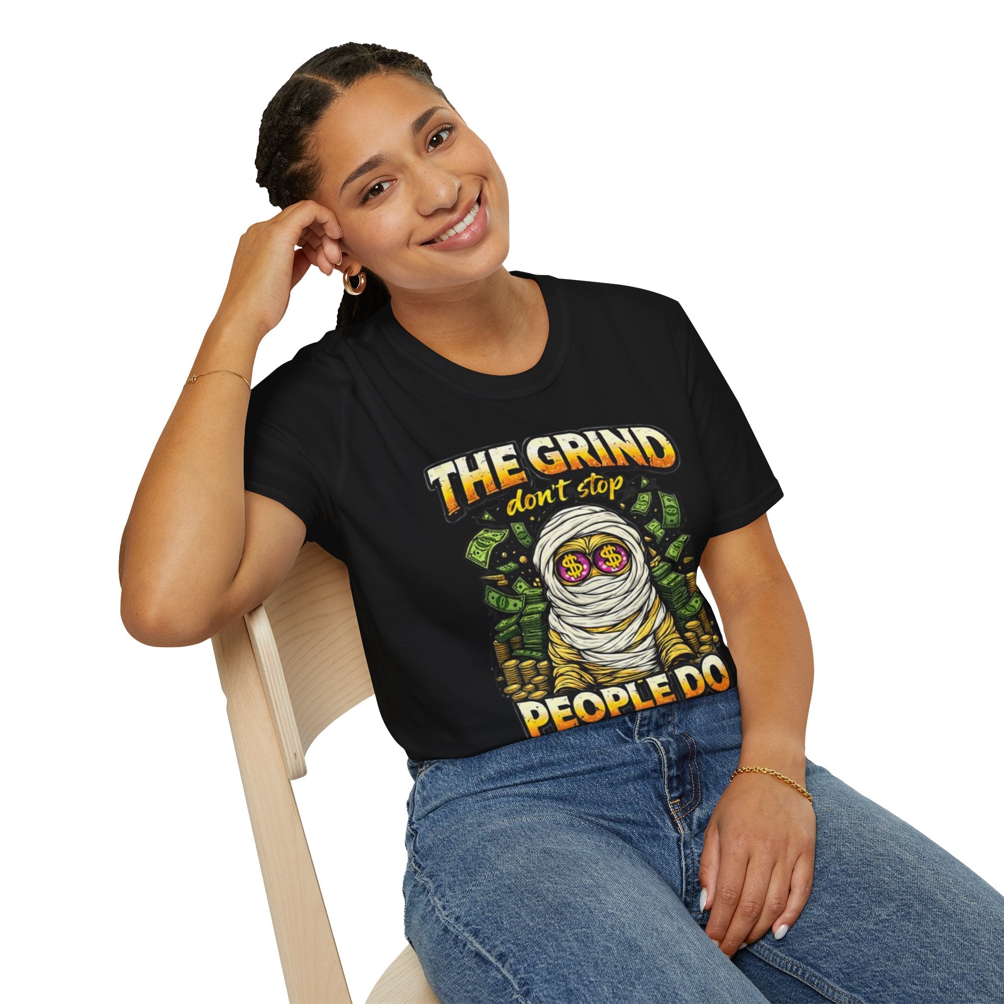 Unisex Soft Style T-Shirt | OG Goonie "The Grind don't stop, People do"