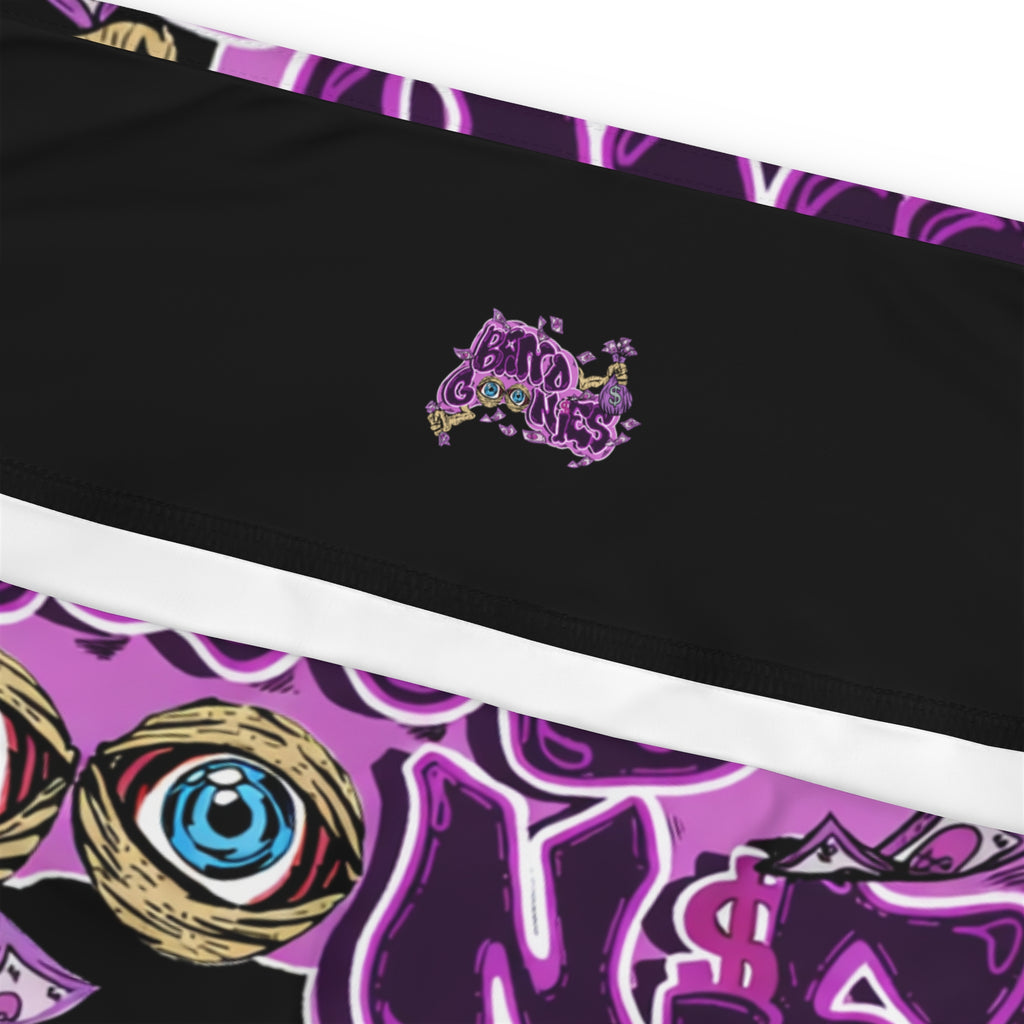 Plus Size Leggings (Black) | Purple Band Goonies