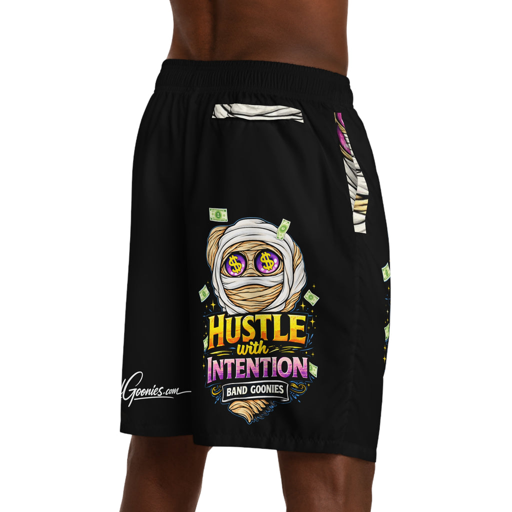 Men's Jogger Shorts (Black) OG Goonie "Hustle with Intention"