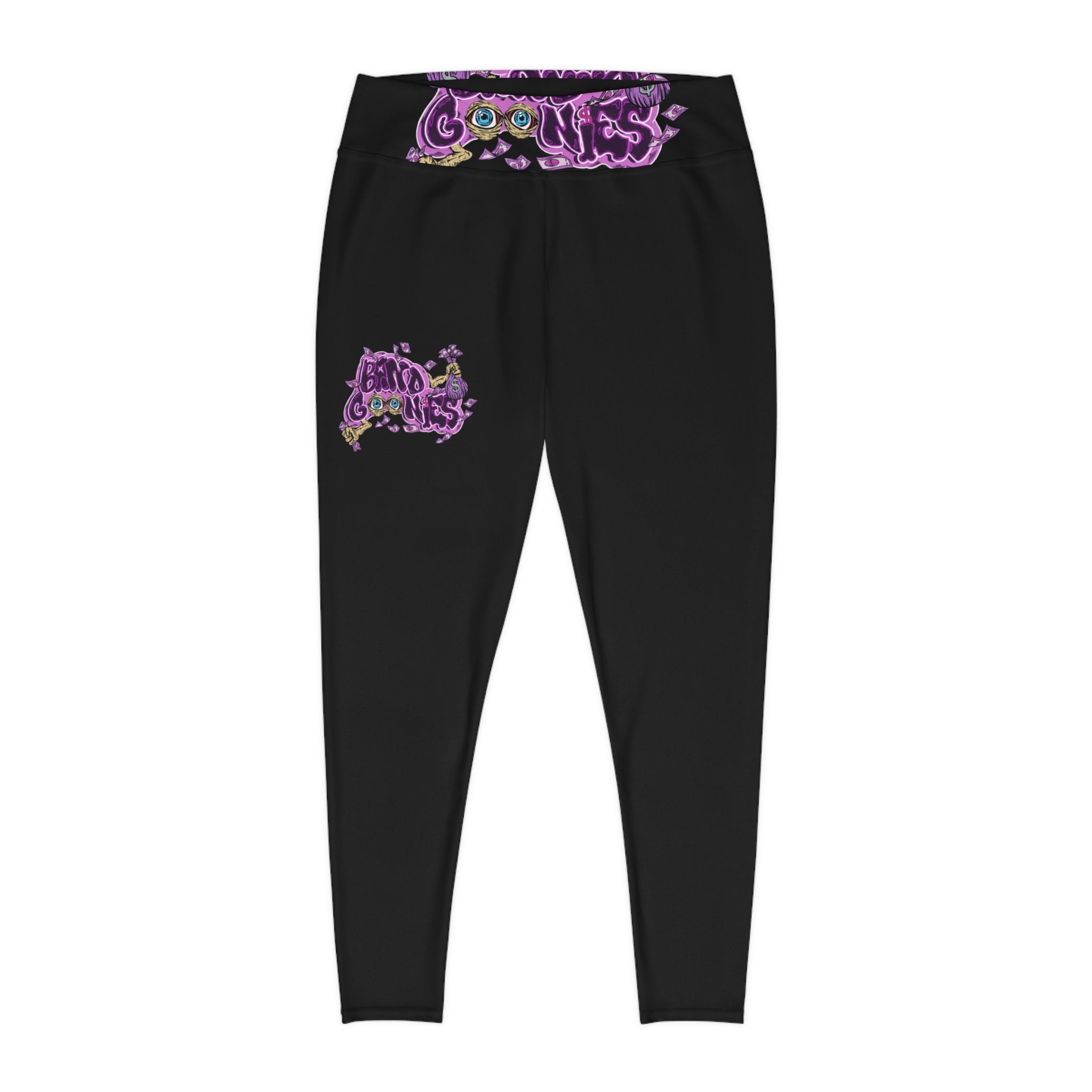 Plus Size Leggings (Black) | Purple Band Goonies