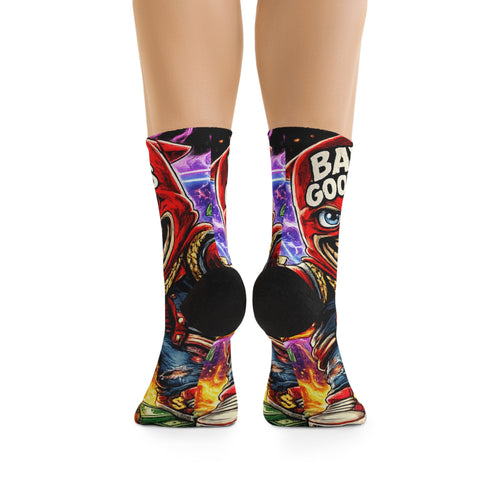 "Feud & Fire" Red Goonie Poly Socks